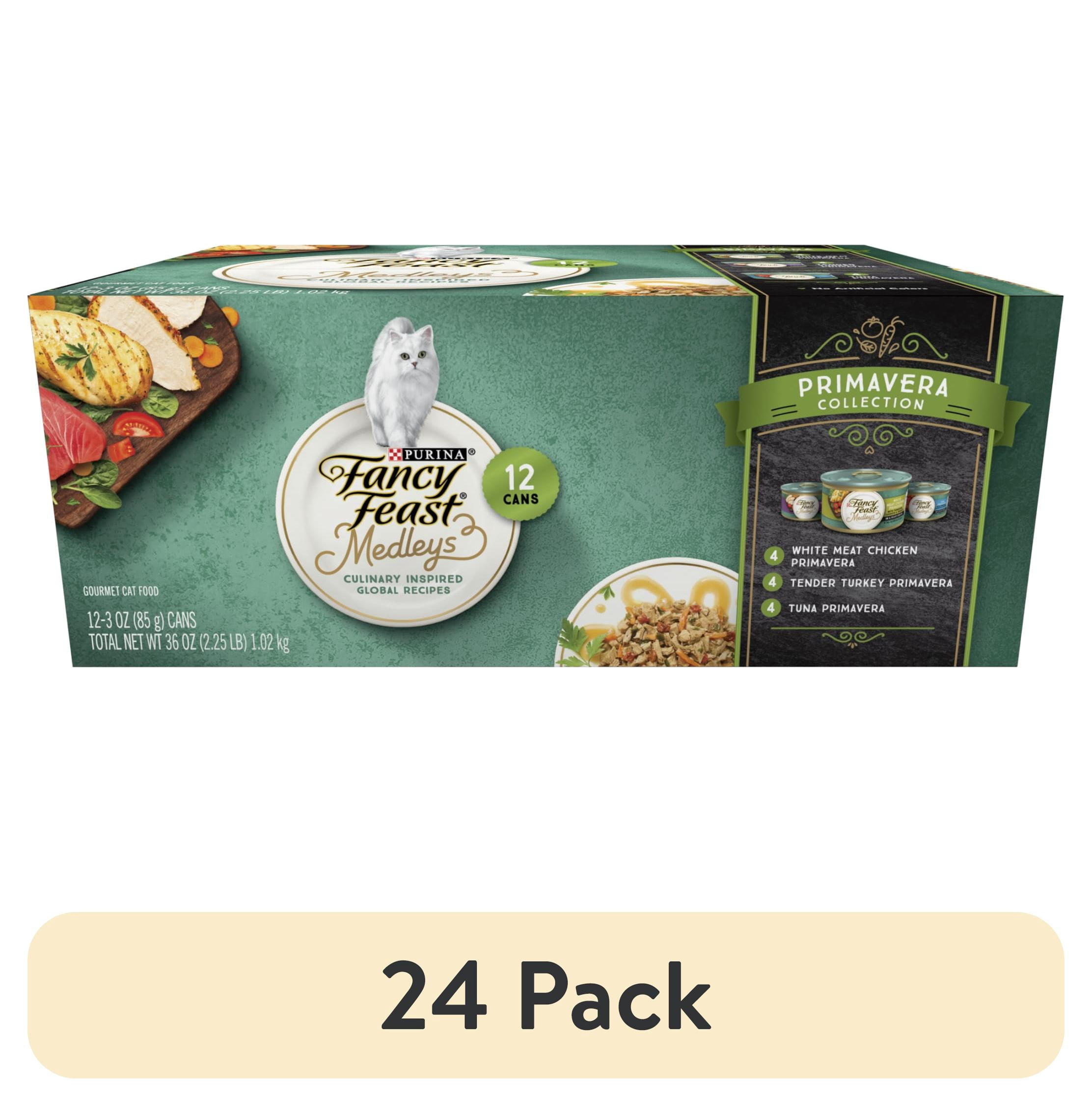 (24 pack) Purina Fancy Feast Wet Cat Food Variety Pack Medleys Primavera Collection - (12) 3 oz. Cans, 12 Pack