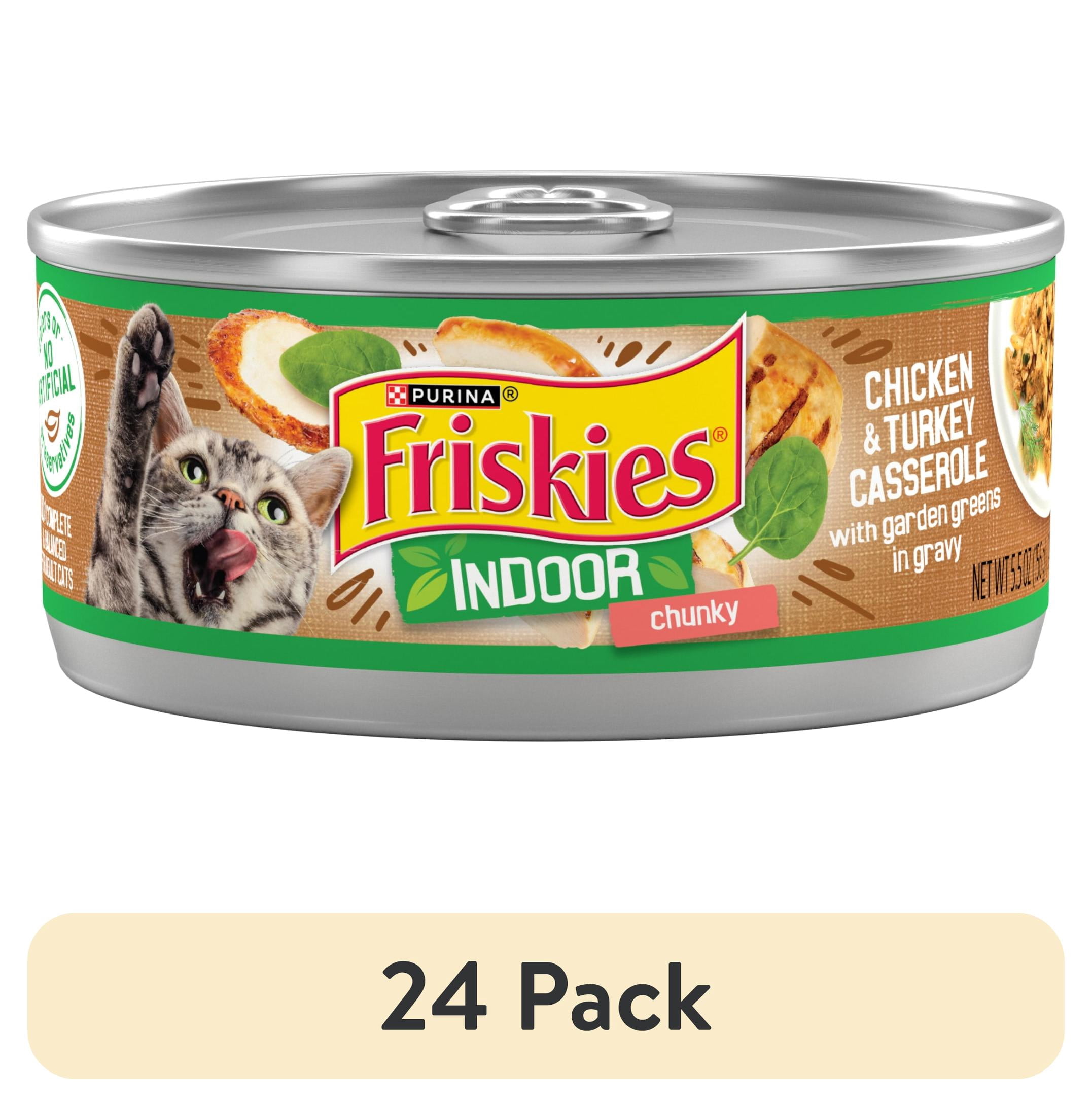 (24 pack) Purina Friskies Chunky Chicken and Turkey Casserole, Wet Cat Food, 5.5 oz Can, 24 Pack