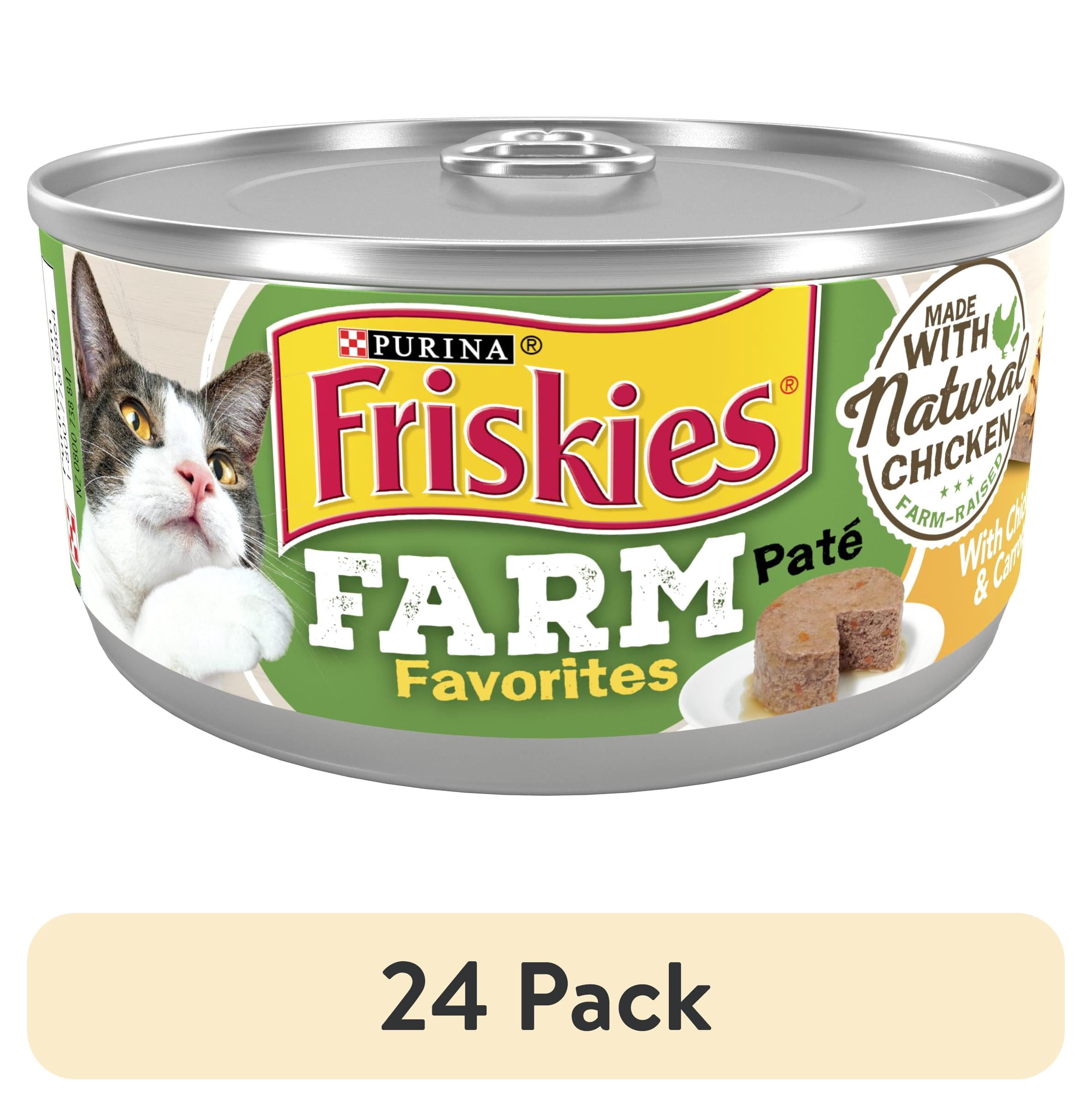 (24 pack) Purina Friskies Farm Favorites Pate, Chicken Carrot, Wet Cat Food, 5.5 oz Can