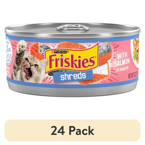 (24 pack) Purina Friskies Shreds With Salmon in Sauce Wet Cat Food