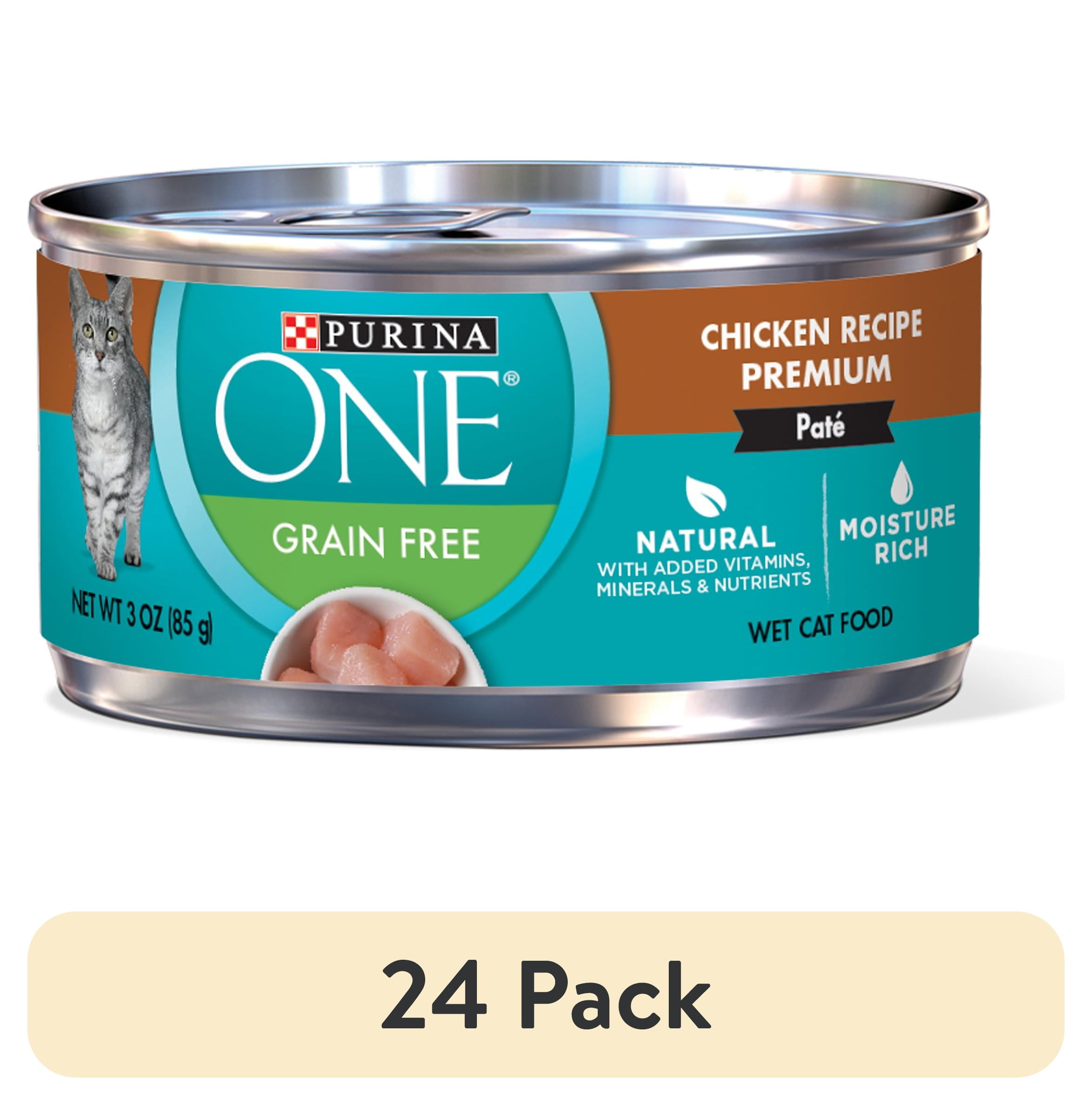 24 pack) Purina ONE Pate, Natural Grain Free, Soft Chicken, Wet