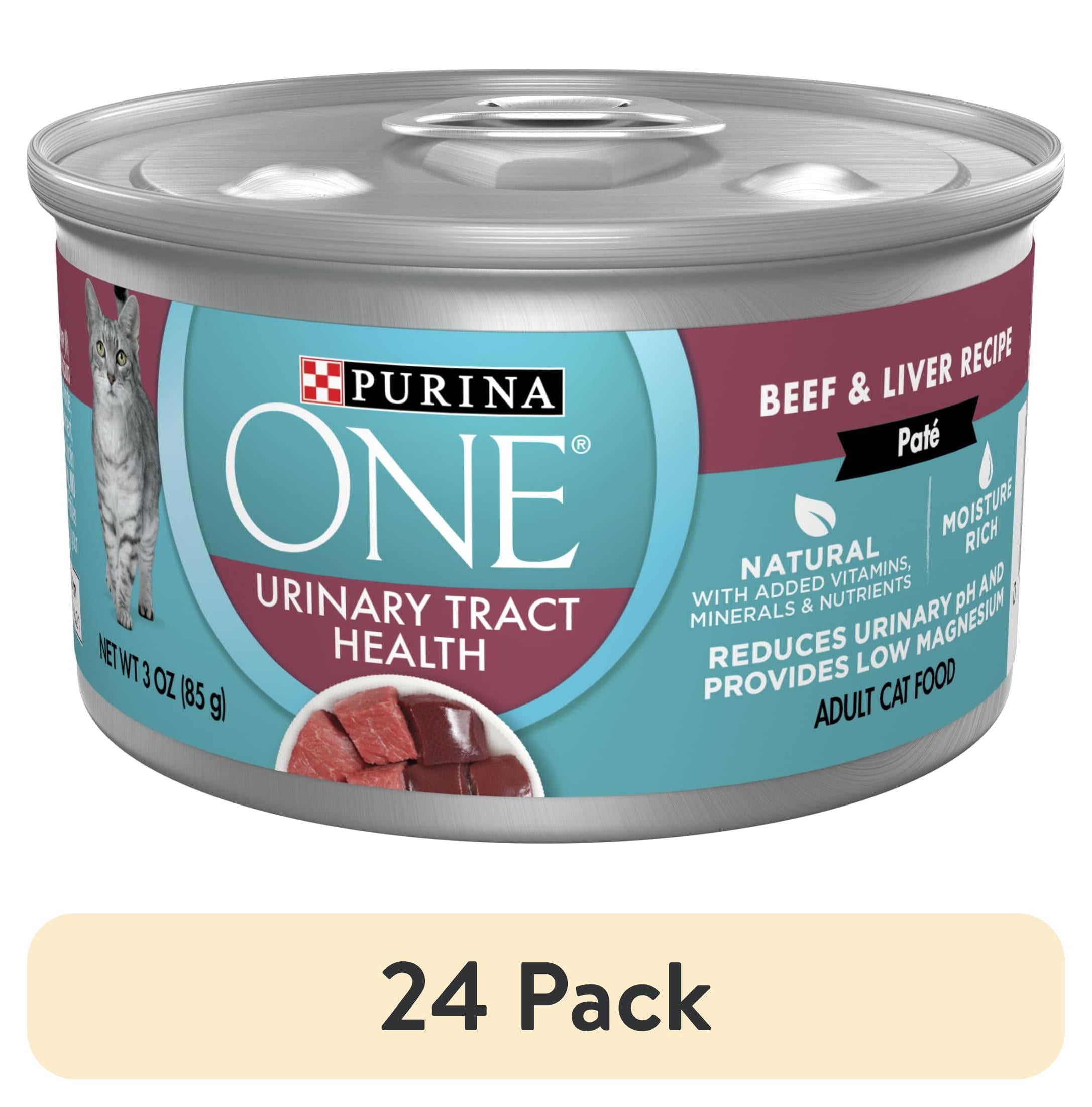 (24 pack) Purina ONE Urinary Tract Health, Soft Beef & Liver, Wet Cat Food, 3 oz Can