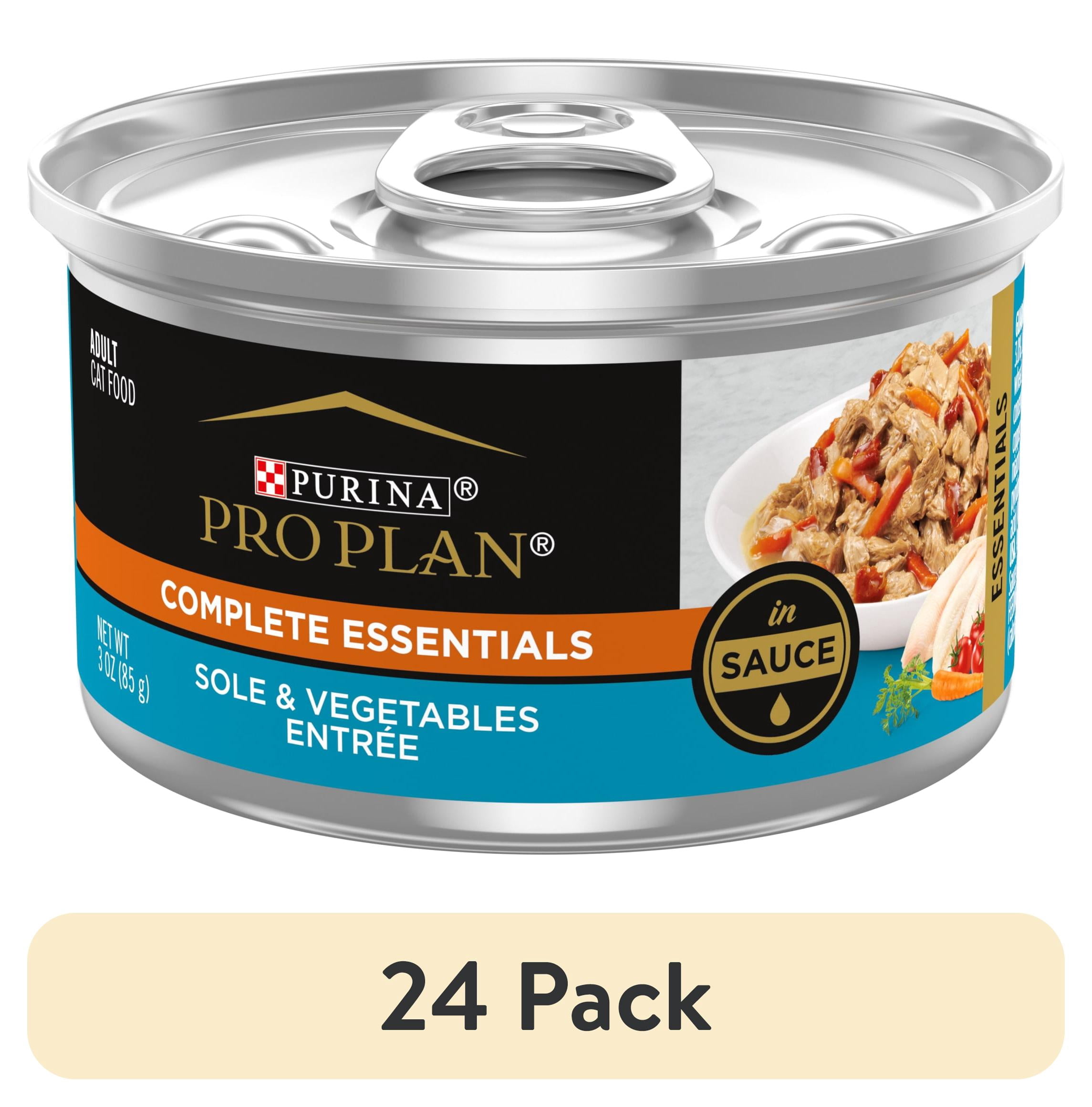 (24 pack) Purina Pro Plan Complete Essentials, Sole Vegetables, Wet Cat Food 3 oz Cans, 24 Pack