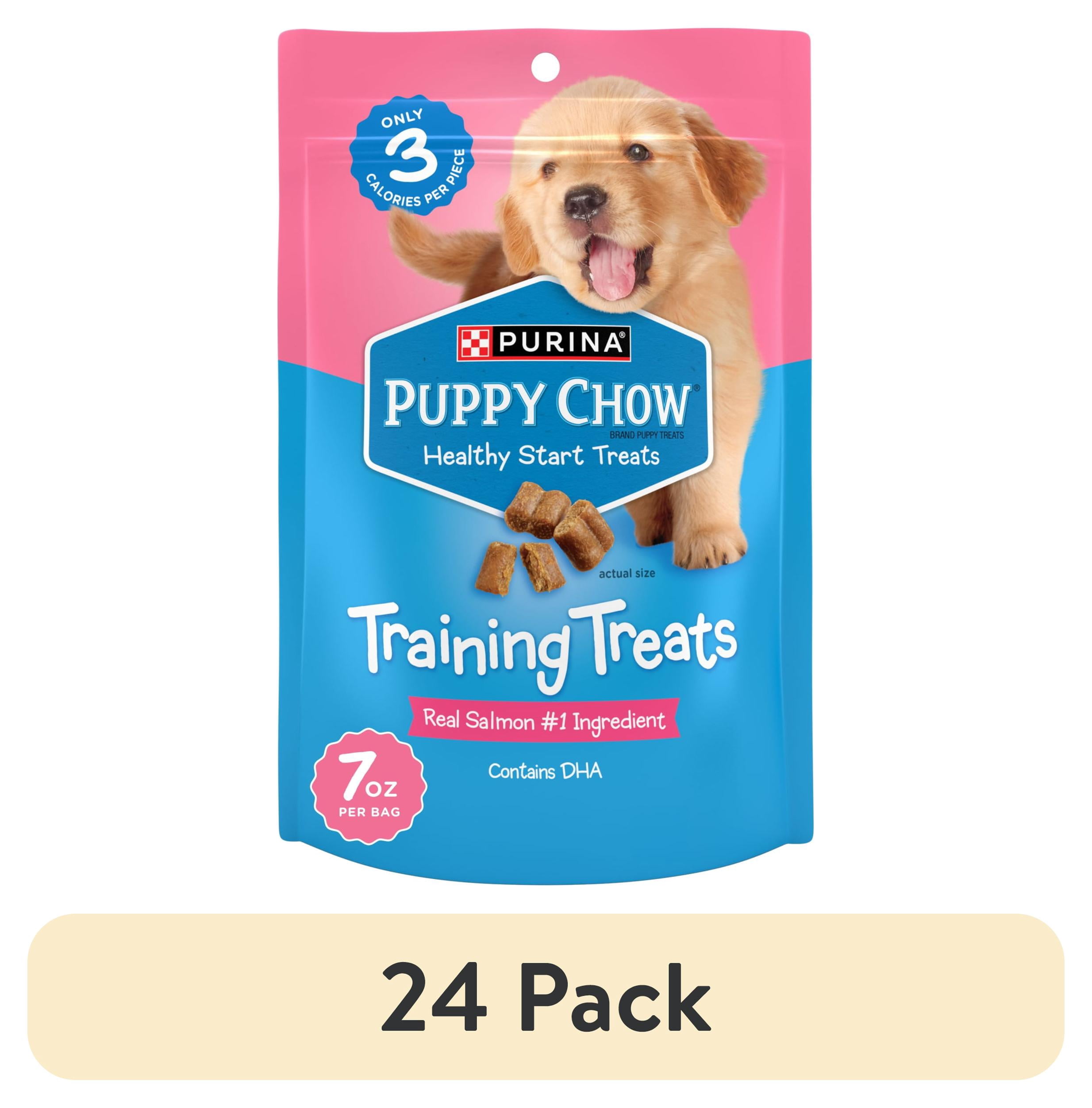 (24 pack) Purina Puppy Chow Dog Training Treats, Healthy Start with Real Salmon, 7 oz Pouch