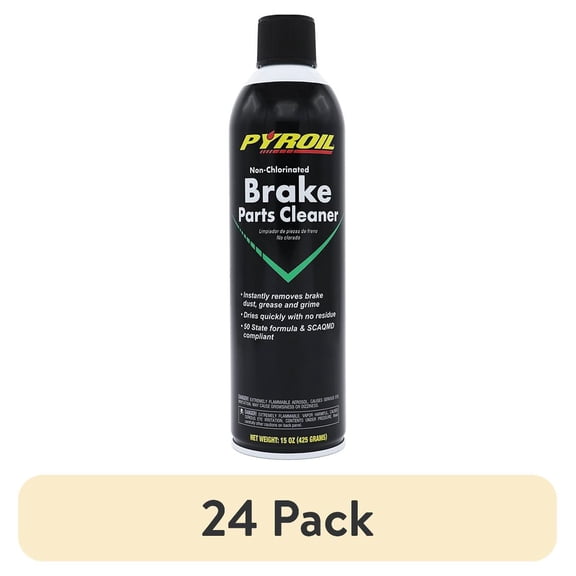 (24 pack) Pyroil Brake Parts Cleaner, Fast-Drying Non-Flammable for Cars, Trucks, Motorcycles, 15 oz