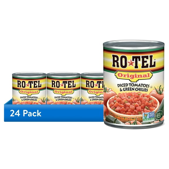 (24 pack) ROTEL Original Diced Tomatoes and Green Chilies, 10 oz