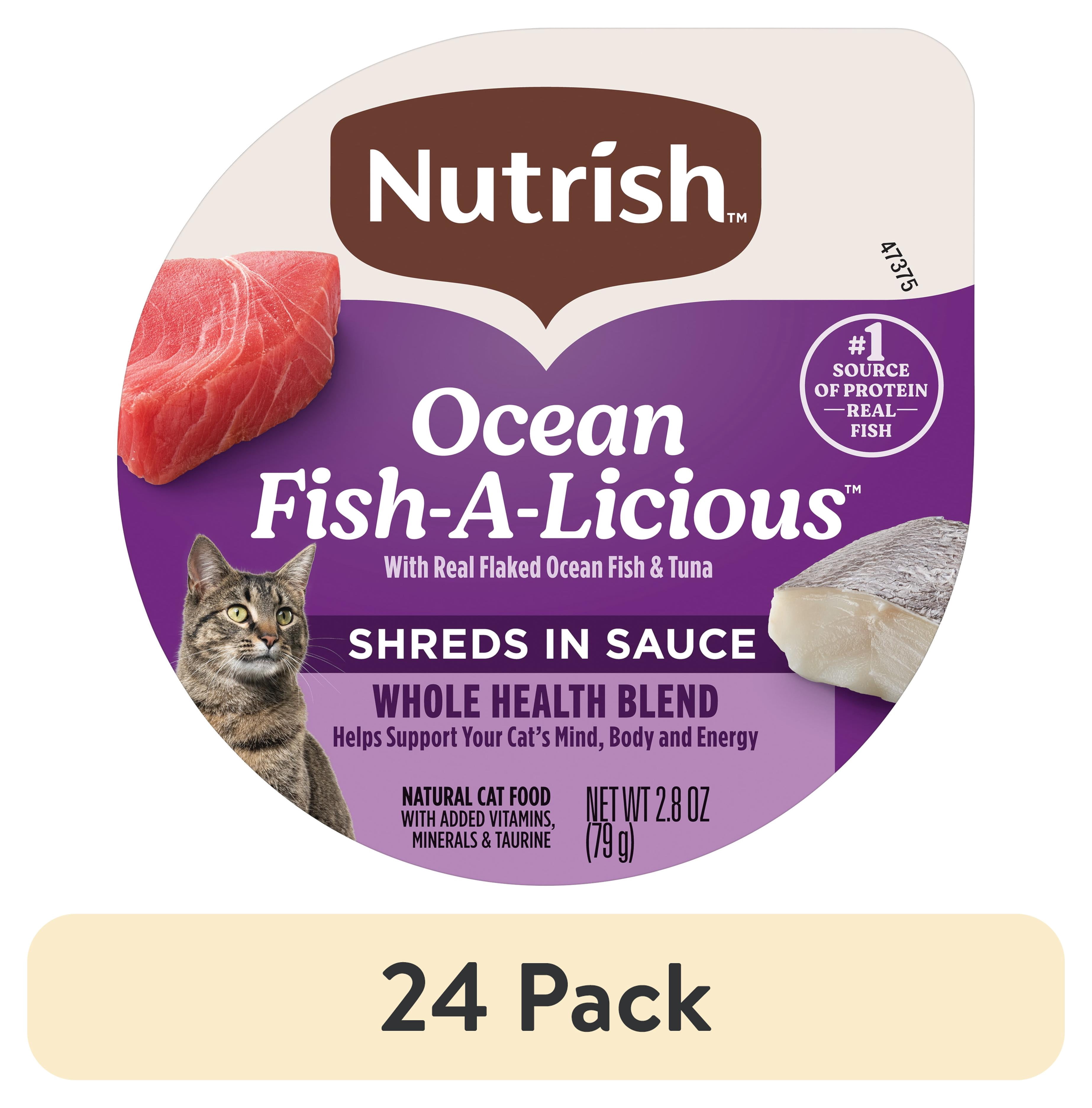 (24 pack) Rachael Ray Nutrish Natural Wet Cat Food, Grain Free, Ocean Fish-a-Licious, 2.8 oz Tub