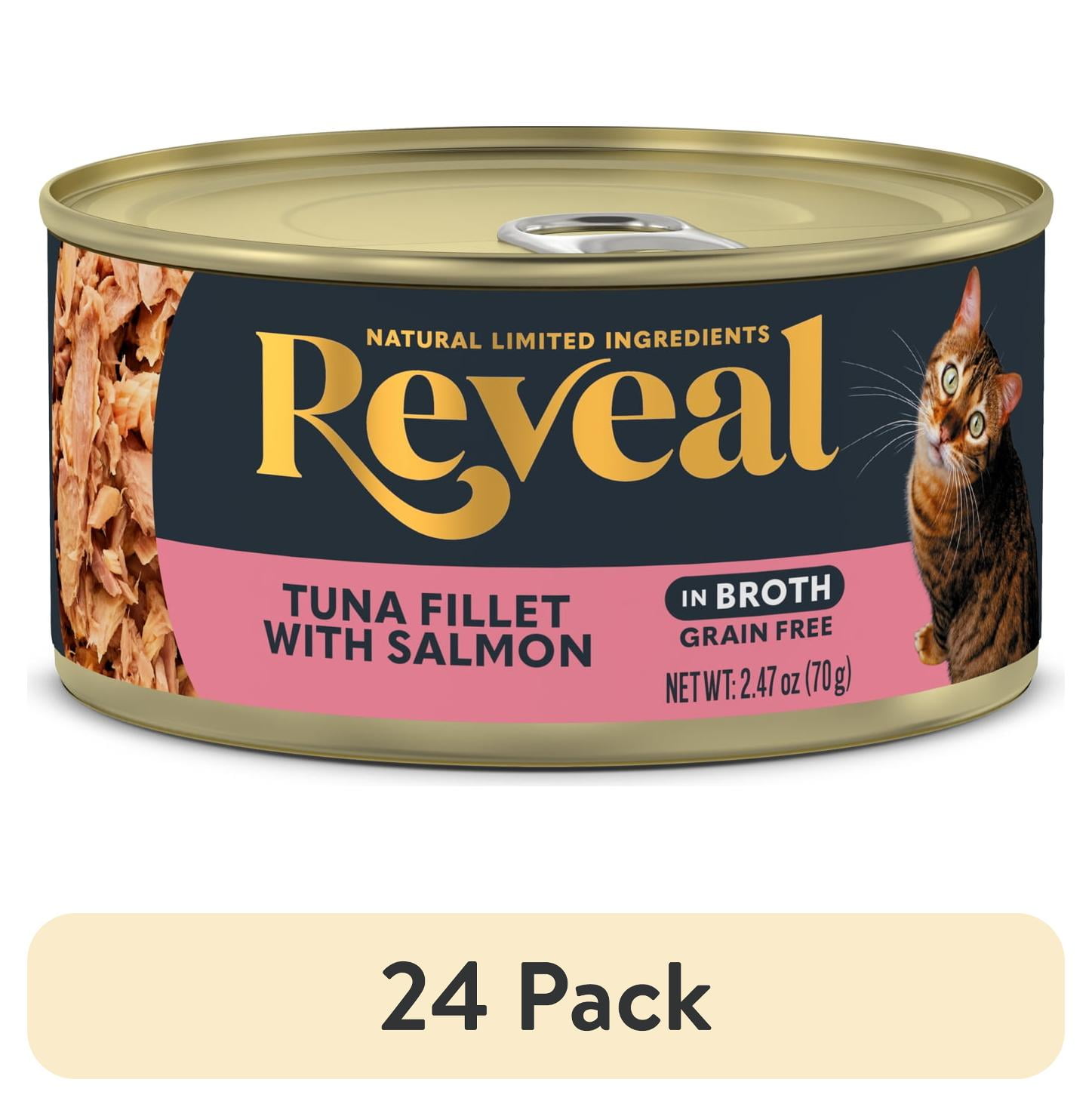 (24 pack) Reveal Natural Wet Cat Food, Tuna Fillet with Salmon in Broth, 2.47 oz Can