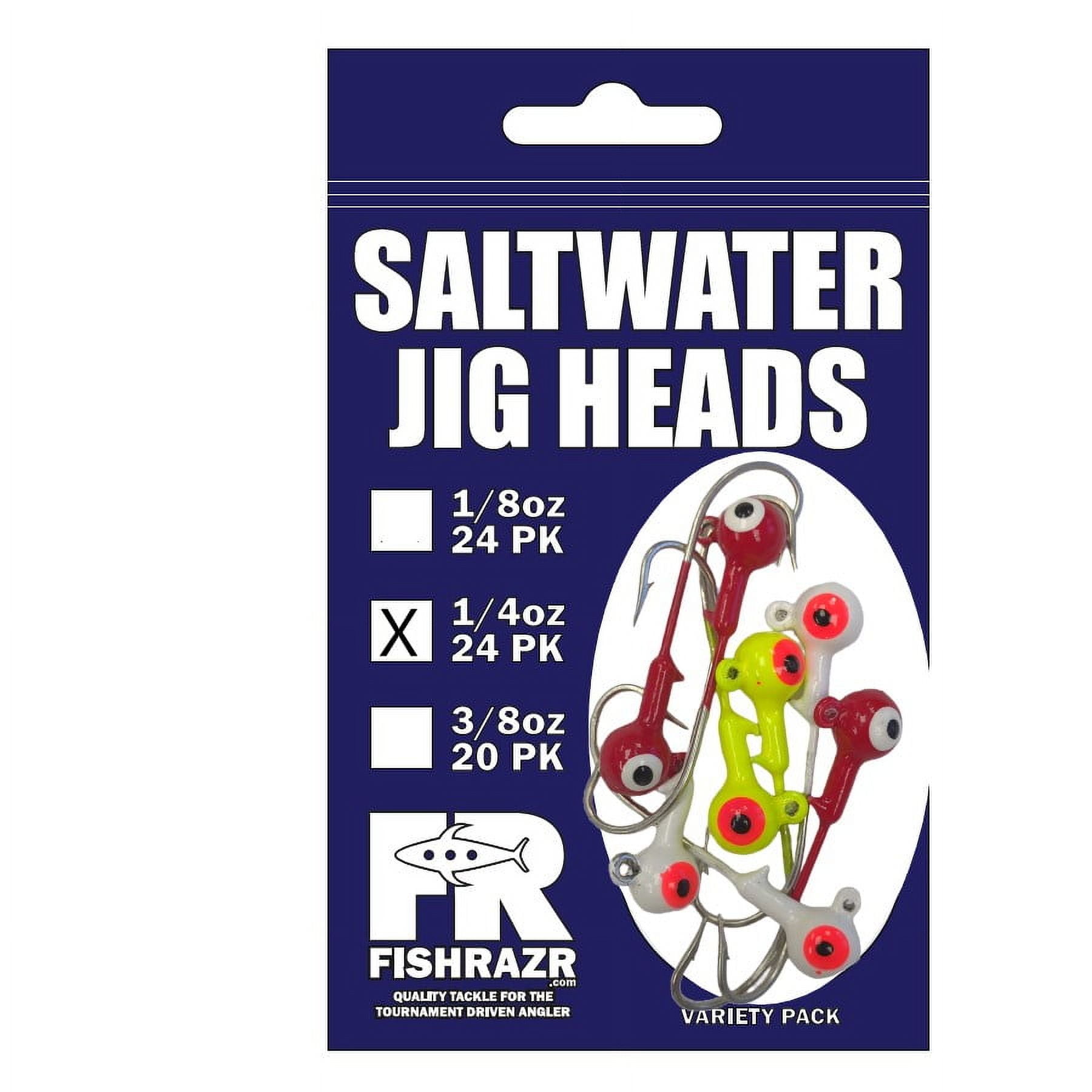 24 pack Saltwater Round Jig Head 1/4V