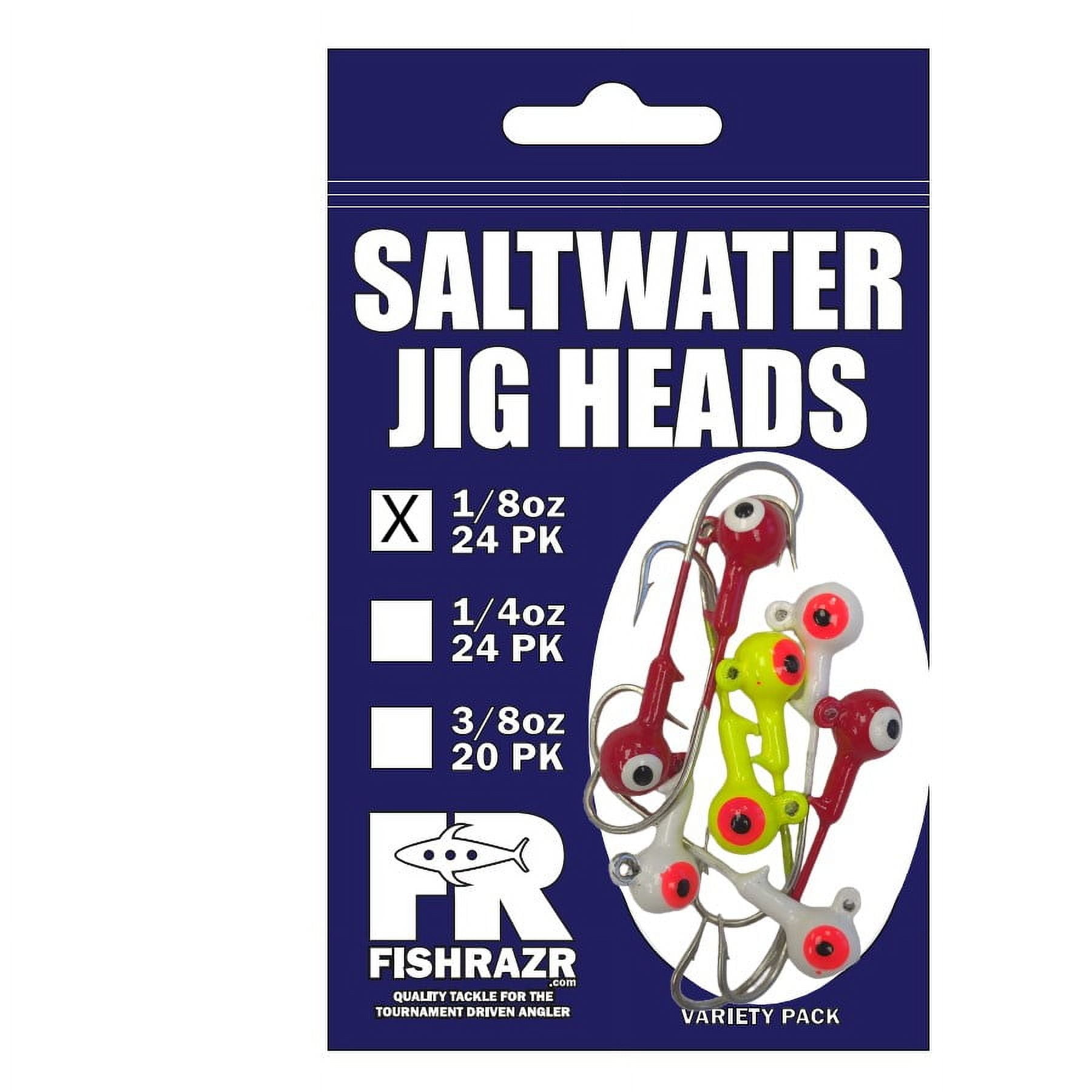 24 pack Saltwater Round Jig Head 1/8V
