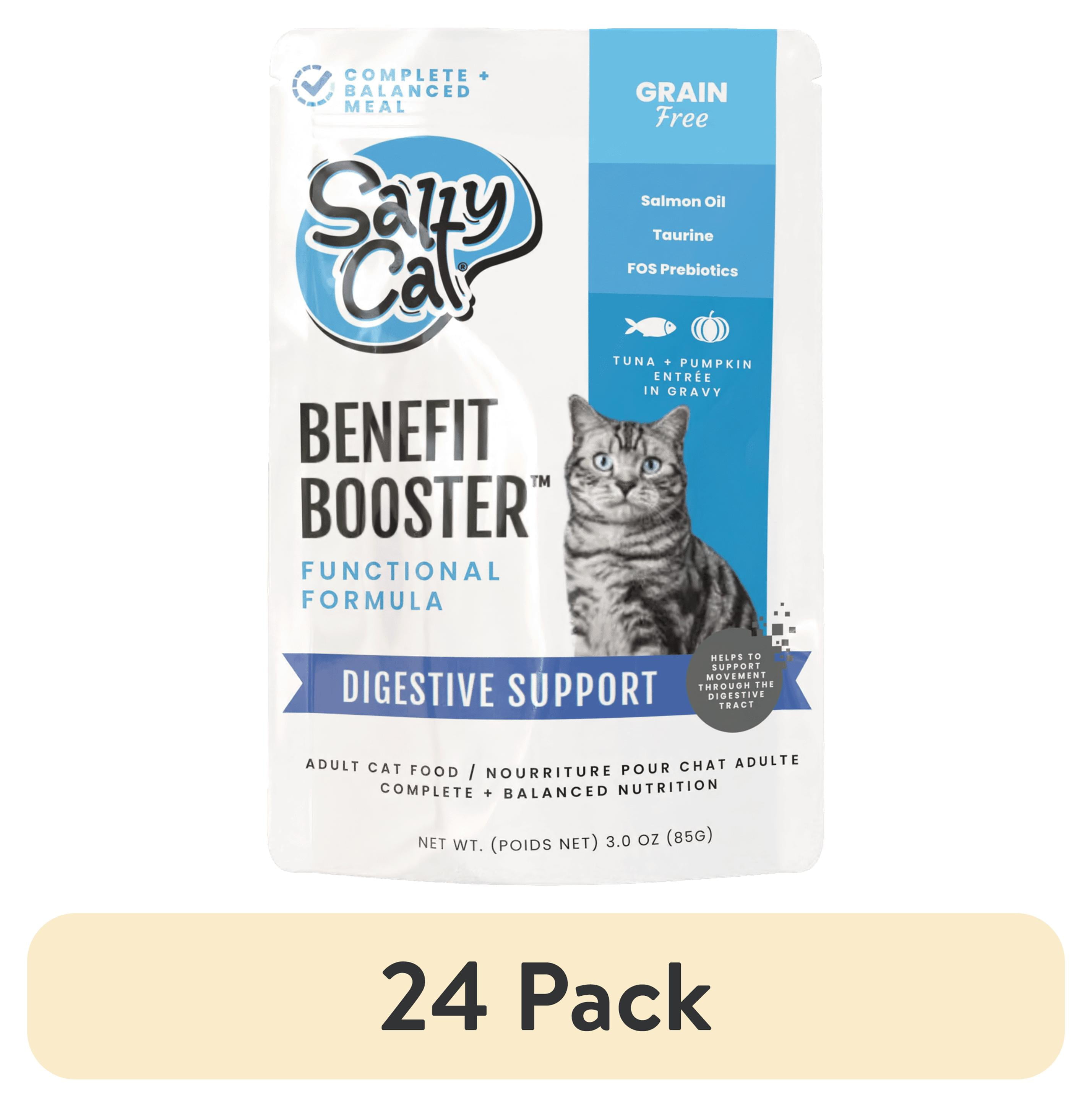 (24 pack) Salty Cat Benefit Booster Digestive Support Tuna & Pumpkin Entrée in Gravy Wet Cat Food, 3 oz. Pouch