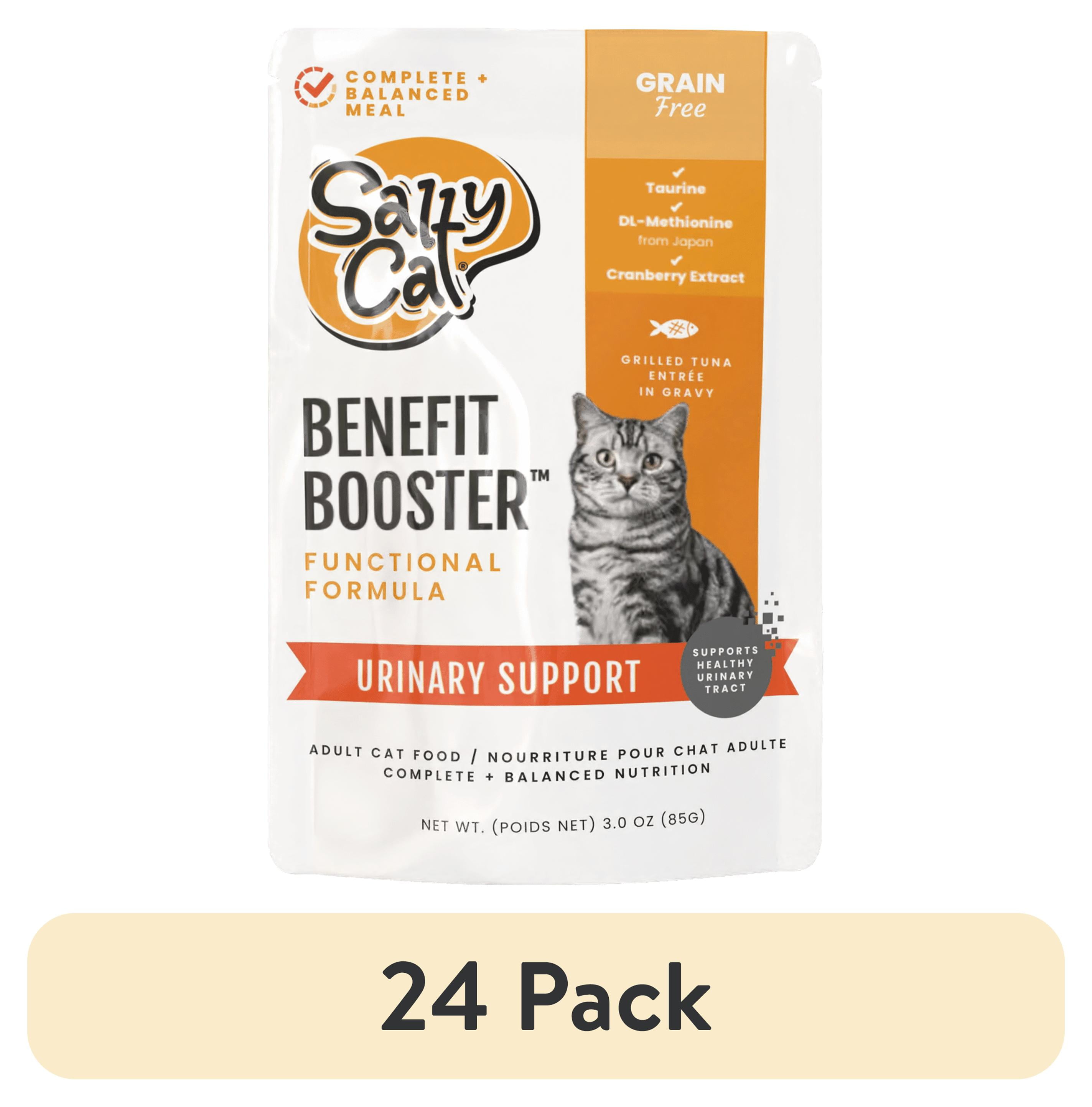 Salty Cat Benefit Booster Urinary Support Grilled Tuna Entre in Gravy Wet  Cat Food, 3 oz. Pouch - Walmart.com