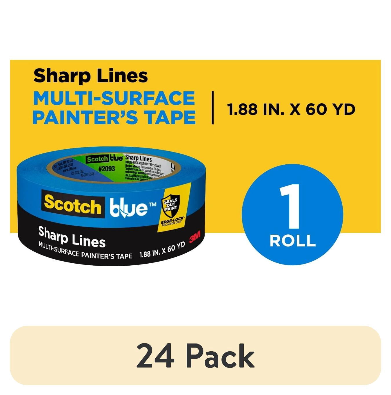 (24 pack) ScotchBlue Sharp Lines Painter's Tape, Blue, 1.88 in x 60 yd, 1 Roll