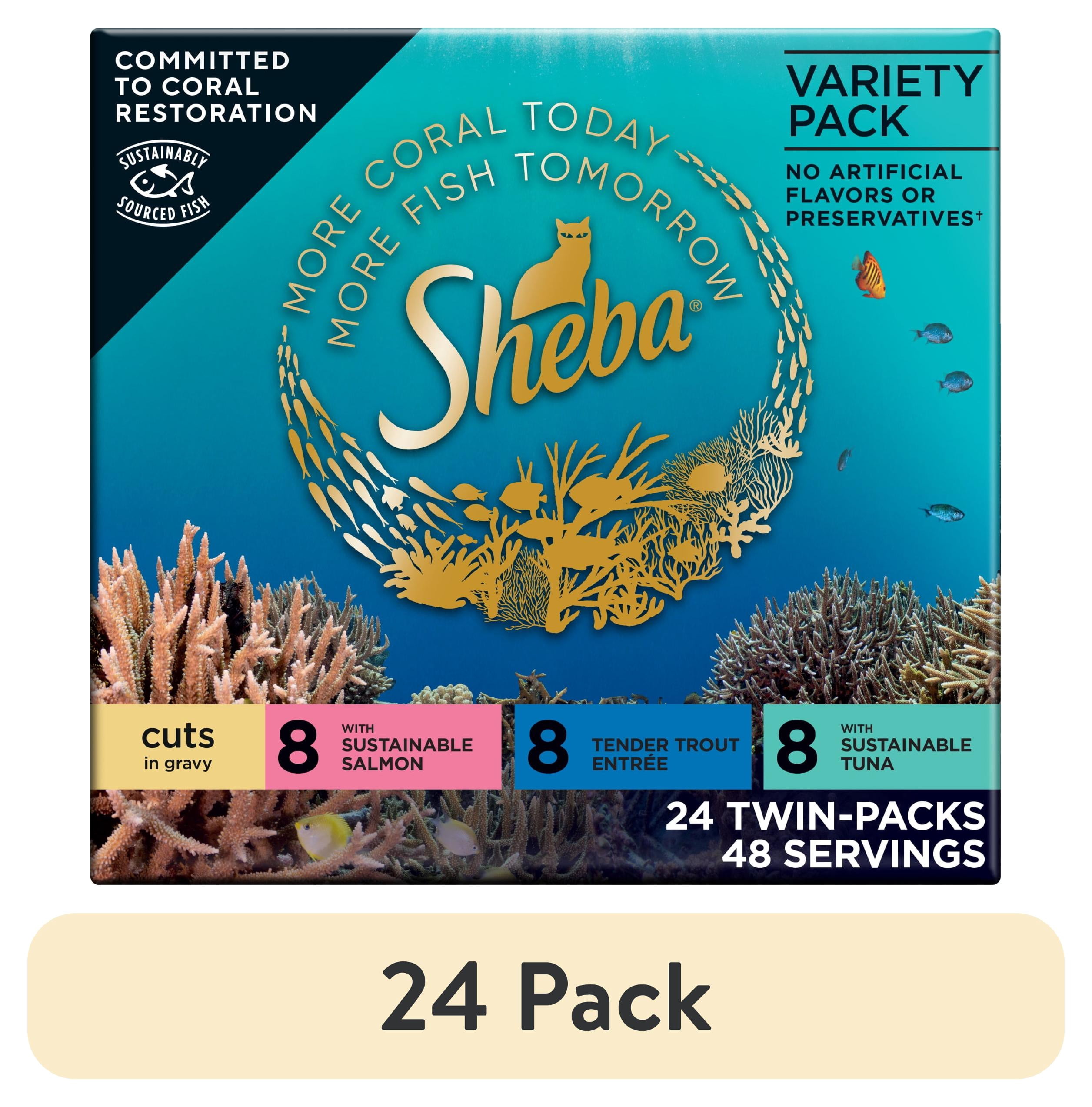 (24 pack) Sheba Perfect Portions Variety Pack Cuts In Gravy Cat Food, 2.6 Oz Twin-Pack Trays (24 Count)
