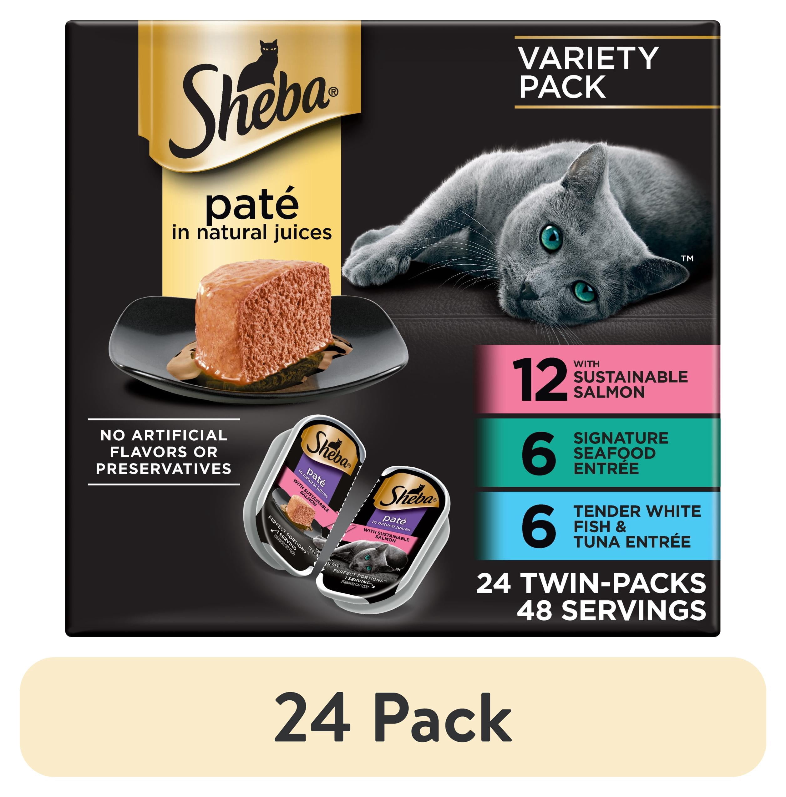 (24 pack) Sheba Perfect Portions Variety Pack Wet Cat Food Pate, 2.6 Oz Twin-Pack Trays