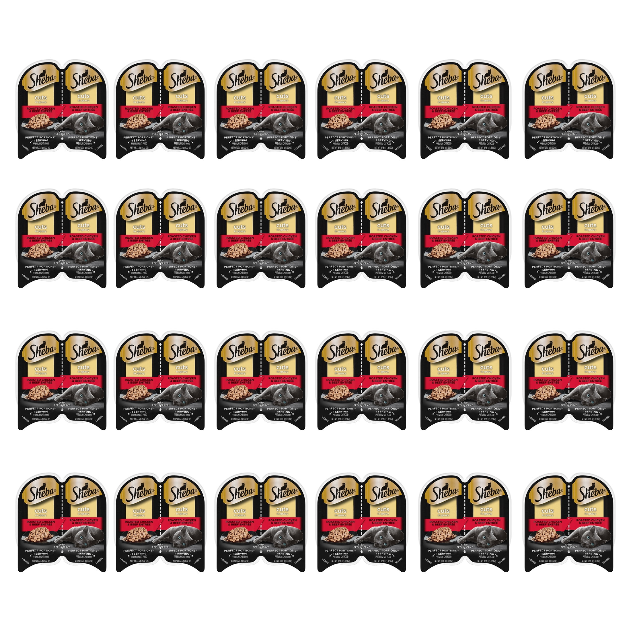 (24 pack) Sheba Wet Cat Food Cuts In Gravy Roasted Chicken & Beef Entree