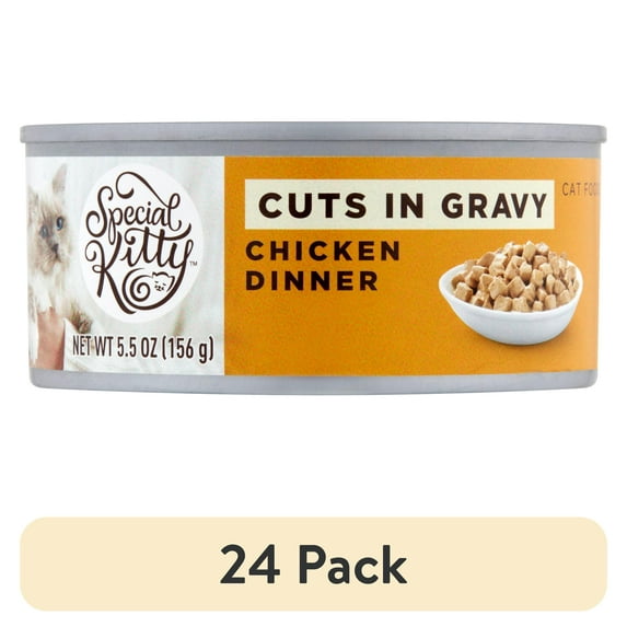 (24 pack) Special Kitty Chicken Flavor Gravy Wet Cat Food, 5.5 oz.