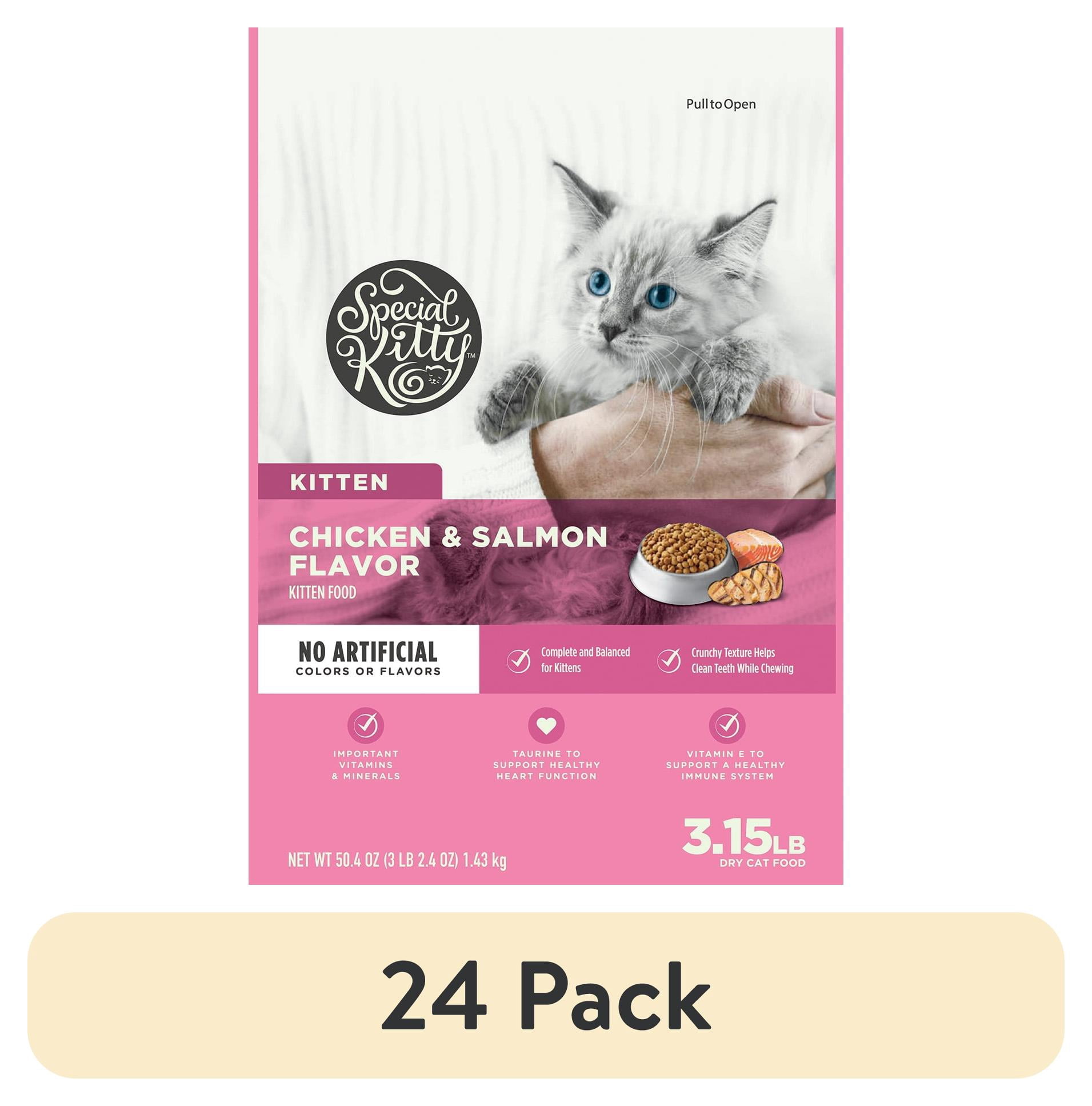 (24 pack) Special Kitty Chicken and Turkey Flavor with Oatmeal Kibble Dry Cat Food for Kittens, 3.15 lb Bag