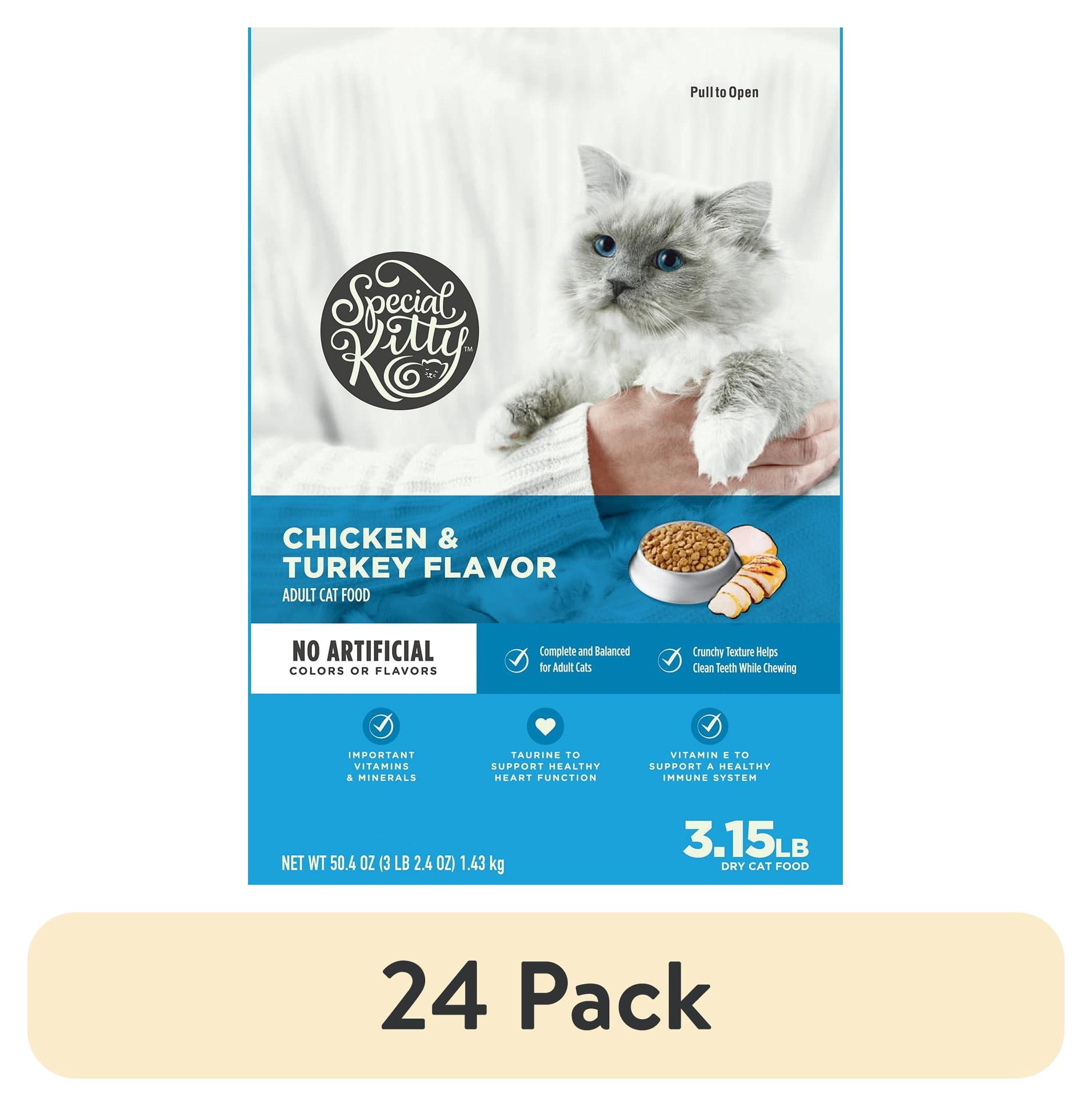 (24 pack) Special Kitty Complete Nutrition Chicken & Turkey Flavor Dry Cat Food, 3.15 lb Bag