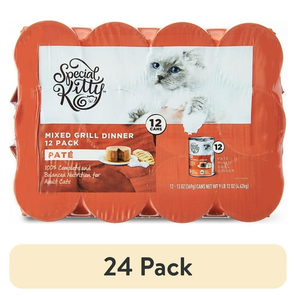 (24 pack) Special Kitty Mixed Grill Dinner Pate Wet Cat Food, 13 oz Can, 12 Pack