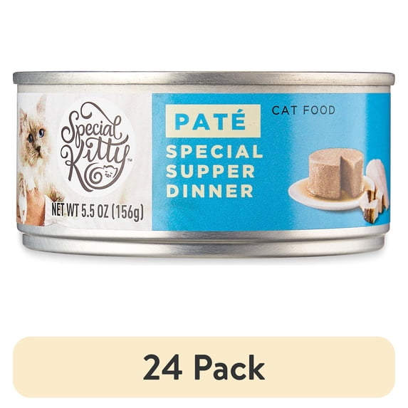 (24 pack) Special Kitty Special Supper Dinner Pate Wet Cat Food, 5.5 oz Can