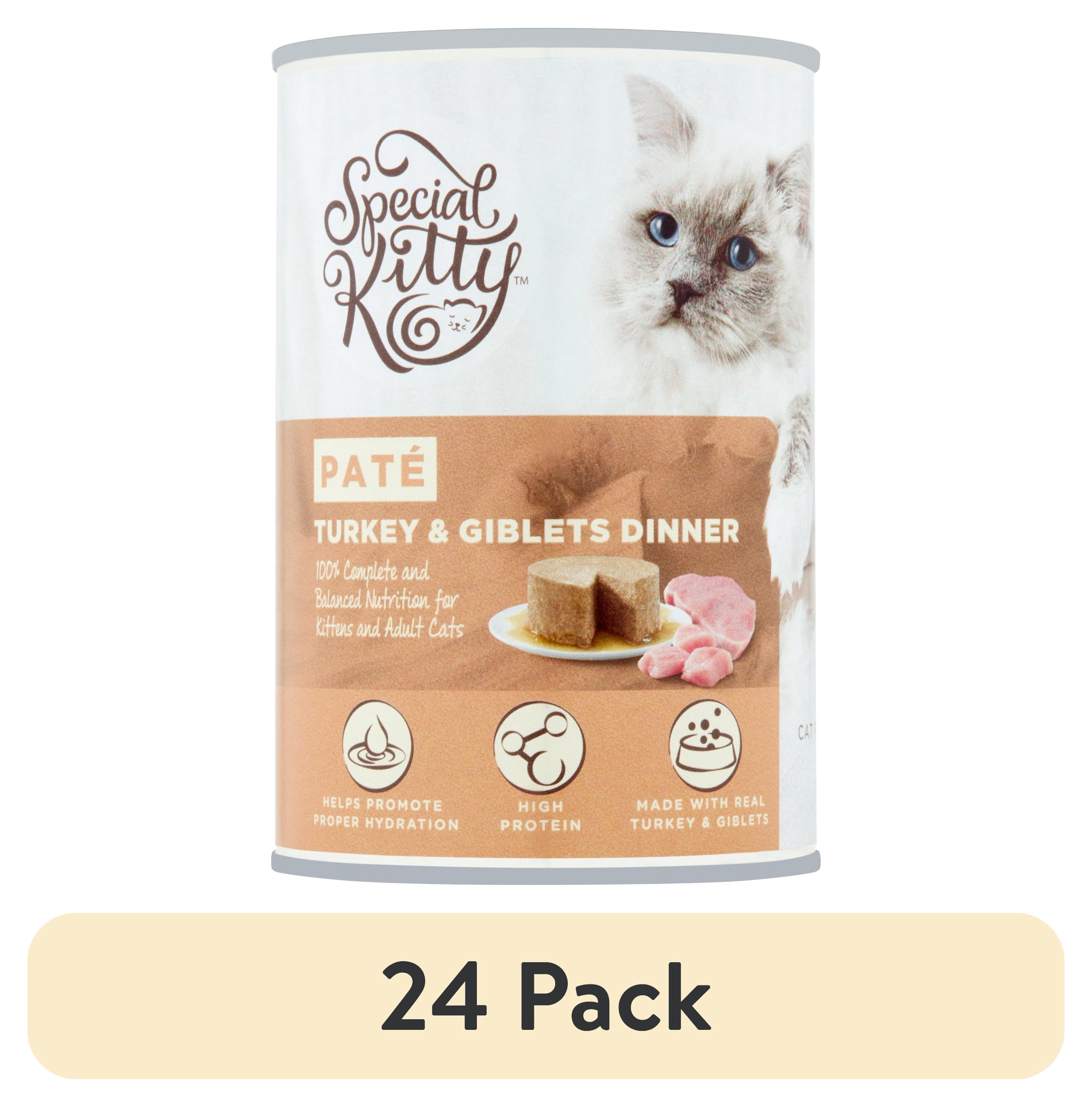 (24 pack) Special Kitty Turkey & Giblets Dinner Pate Wet Cat Food, 22 oz Can