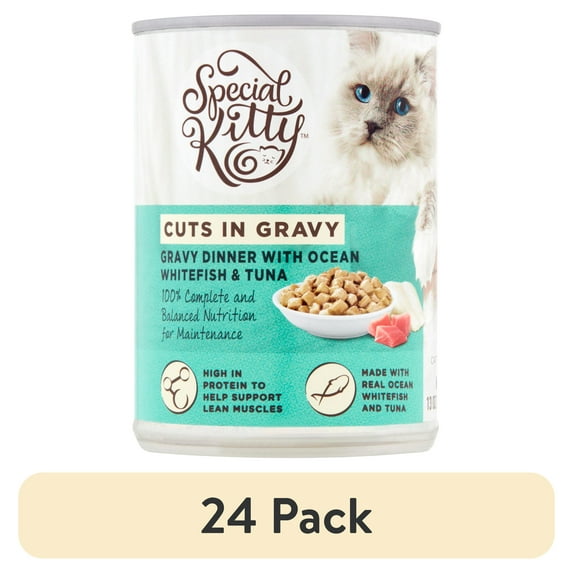 (24 pack) Special Kitty Whitefish & Tuna Flavor Gravy Wet Cat Food, 13 oz.