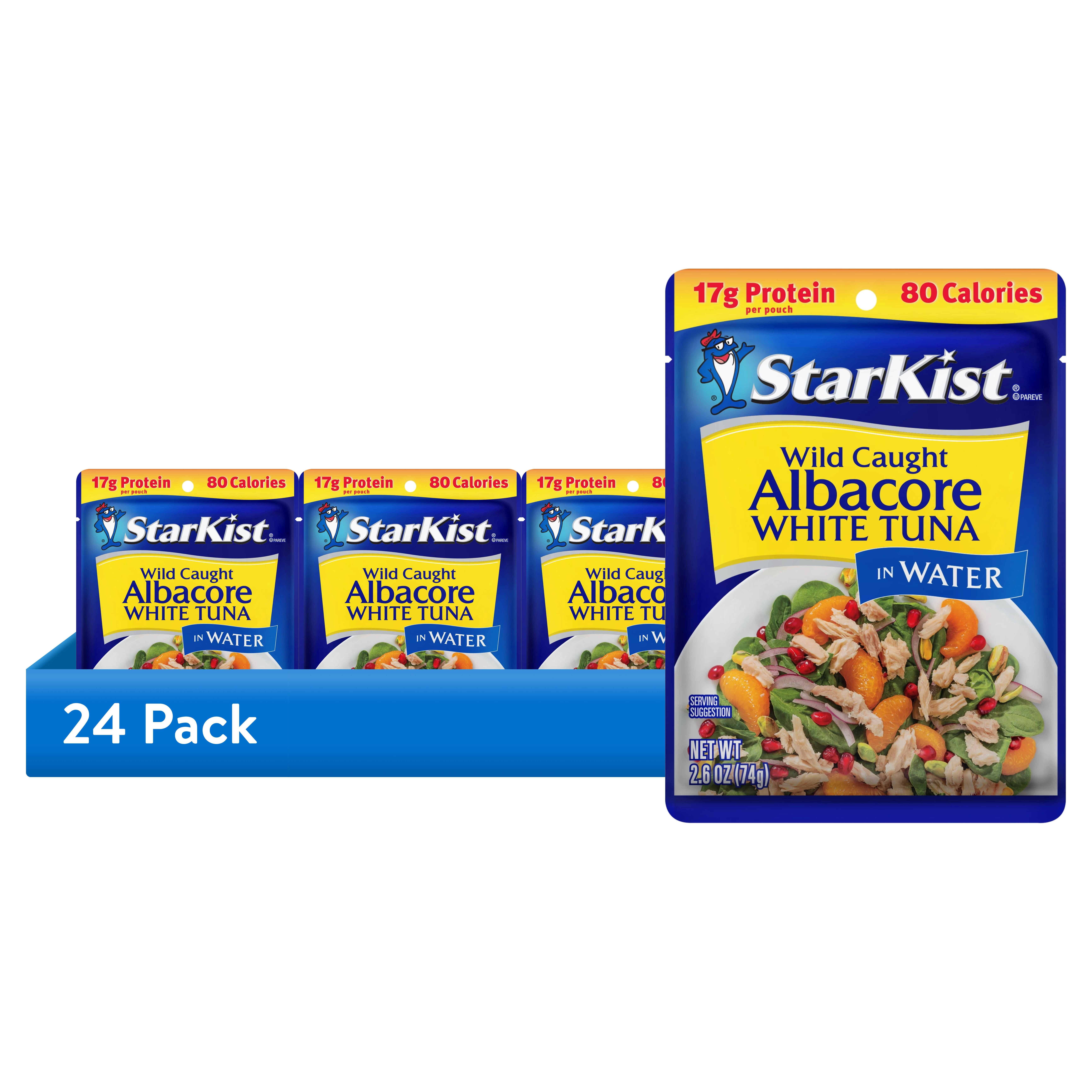 (24 pack) StarKist Albacore White Tuna in Water, 2.6 oz Pouch