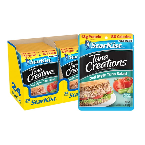 (24 pack) StarKist Tuna Creations, Deli Style Tuna Salad, Wild Caught, 13g Protein, 3 oz Pouch
