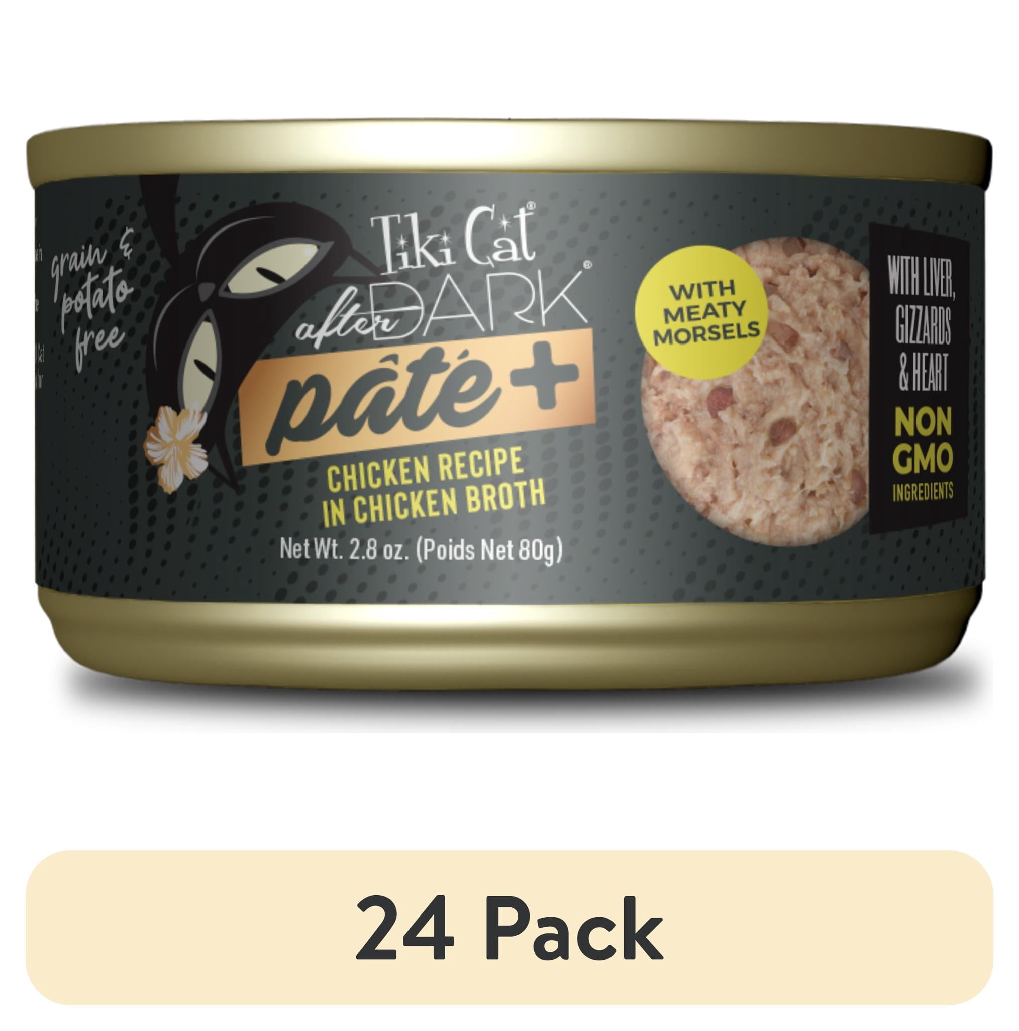 (24 pack) Tiki Cat After Dark Pate+ Wet Cat Food, Chicken, 2.8 oz. Can