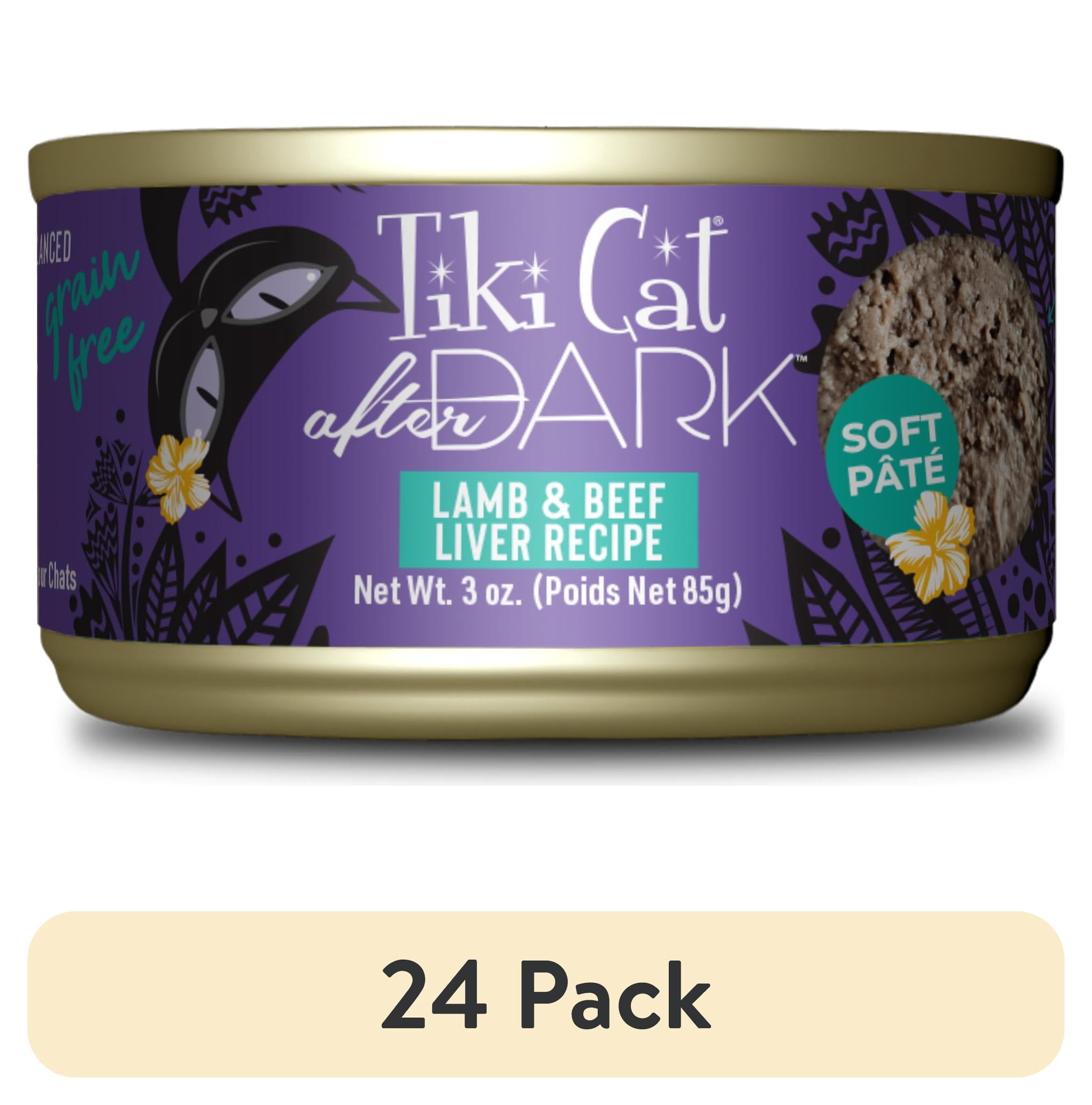 (24 pack) Tiki Cat After Dark Pate Wet Cat Food, Lamb & Beef Liver, 3 oz. Can