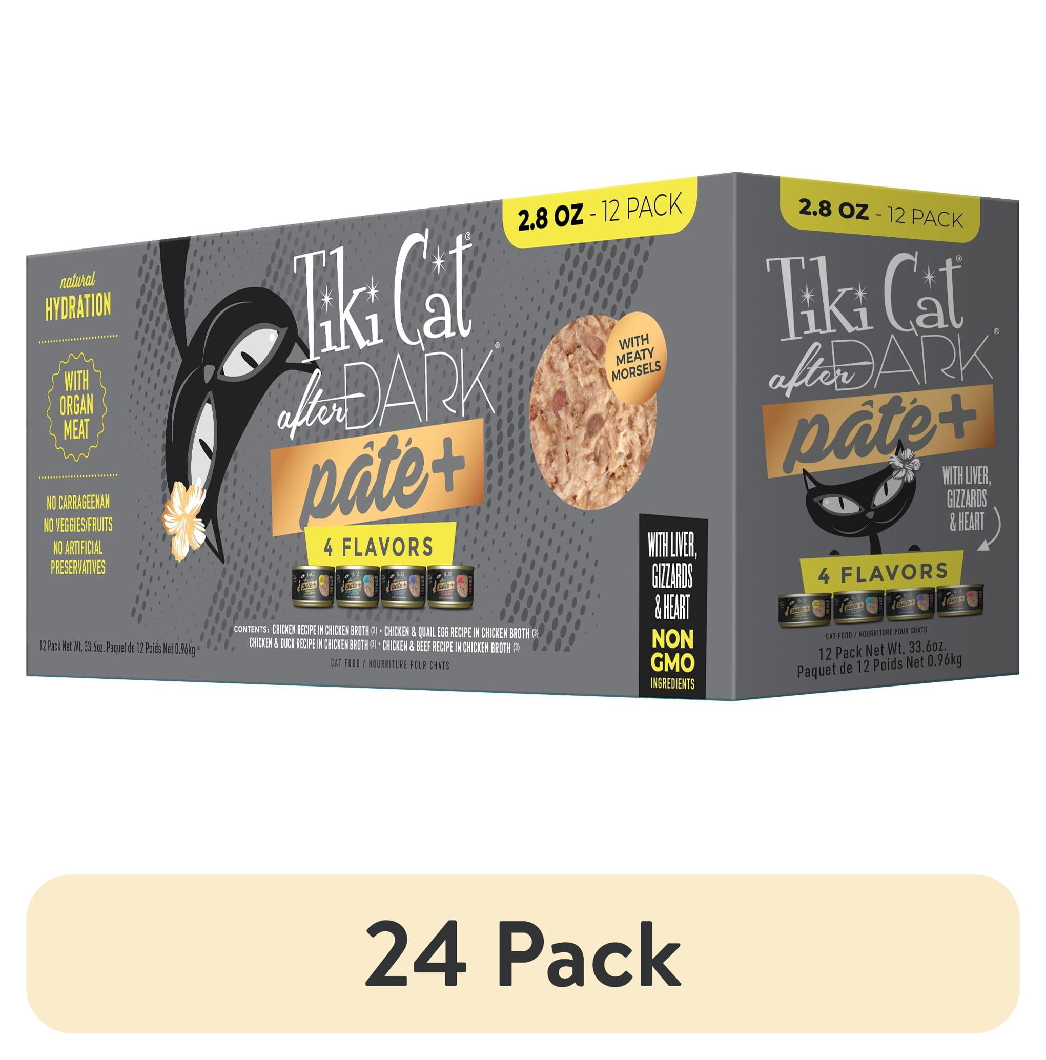 (24 pack) Tiki Cat After Dark Pate+ Wet Cat Food, Variety Pack, 2.8 oz. Can (12 Count)