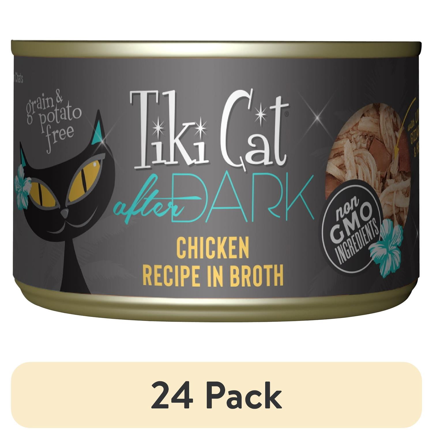 (24 pack) Tiki Cat After Dark Whole Foods Wet Cat Food, Chicken, 5.5 oz. Can