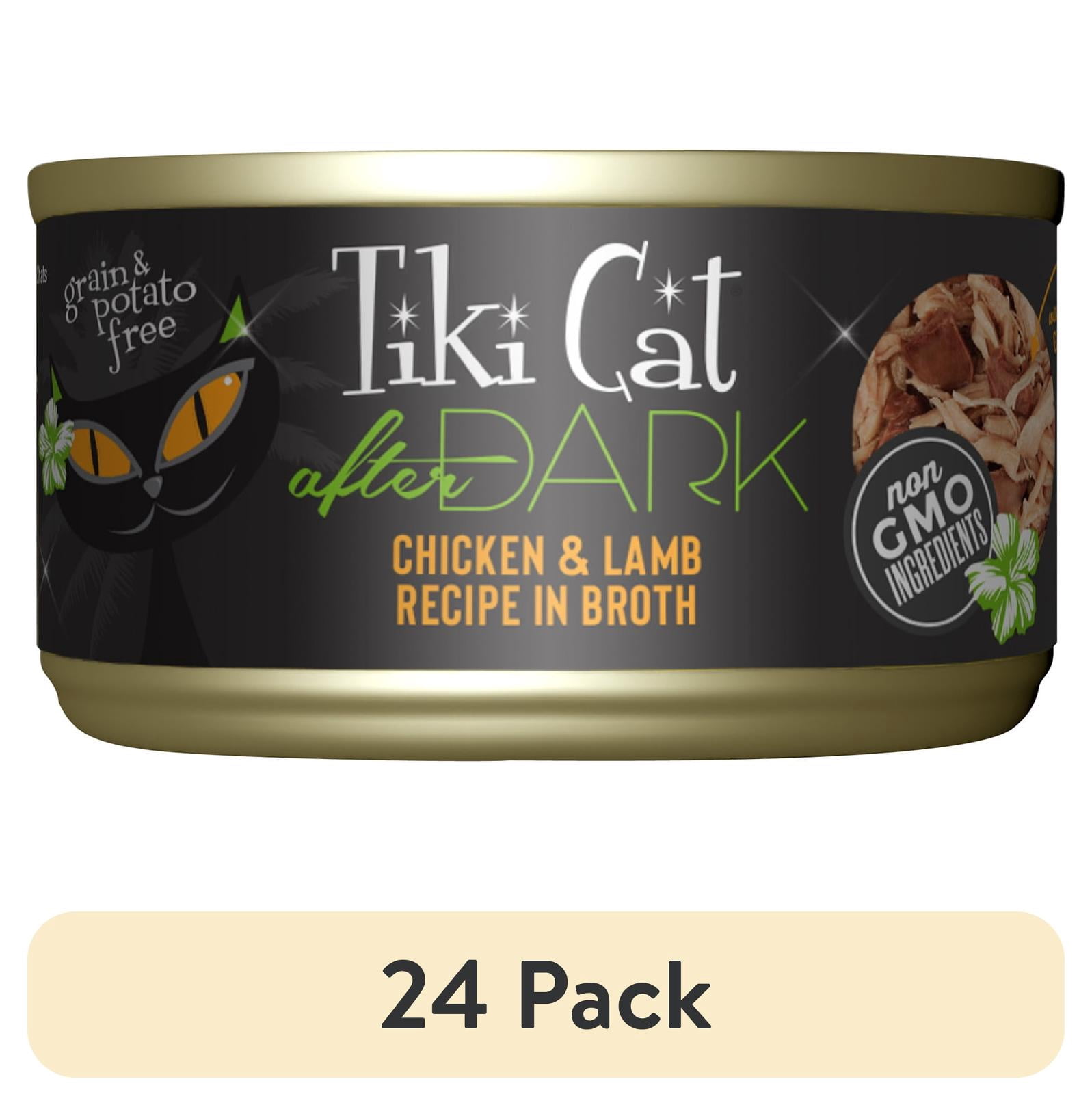 (24 pack) Tiki Cat After Dark Whole Foods Wet Cat Food, Chicken & Lamb, 2.8 oz. Can