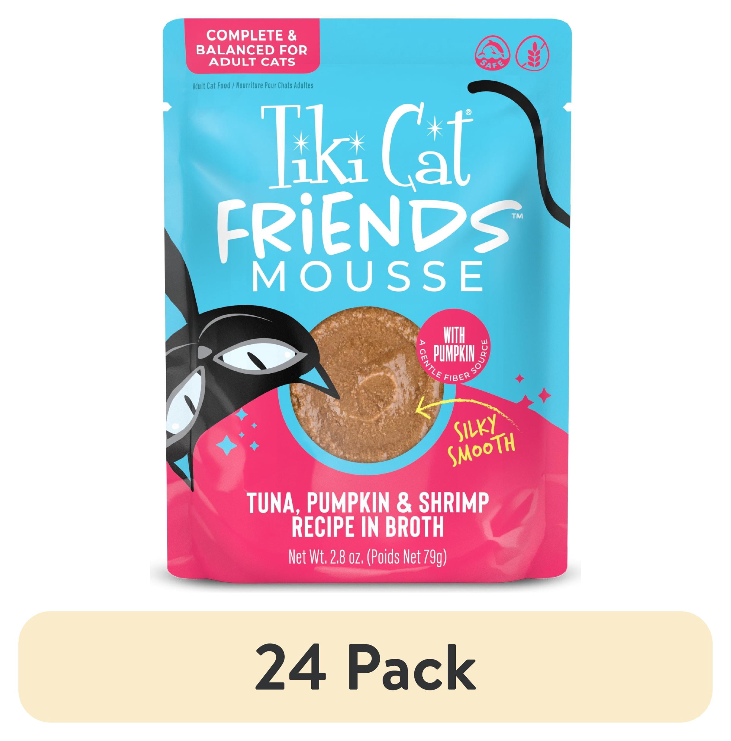 (24 pack) Tiki Cat Friends Mousse Tuna, Pumpkin & Shrimp, 2.8 oz. Pouch