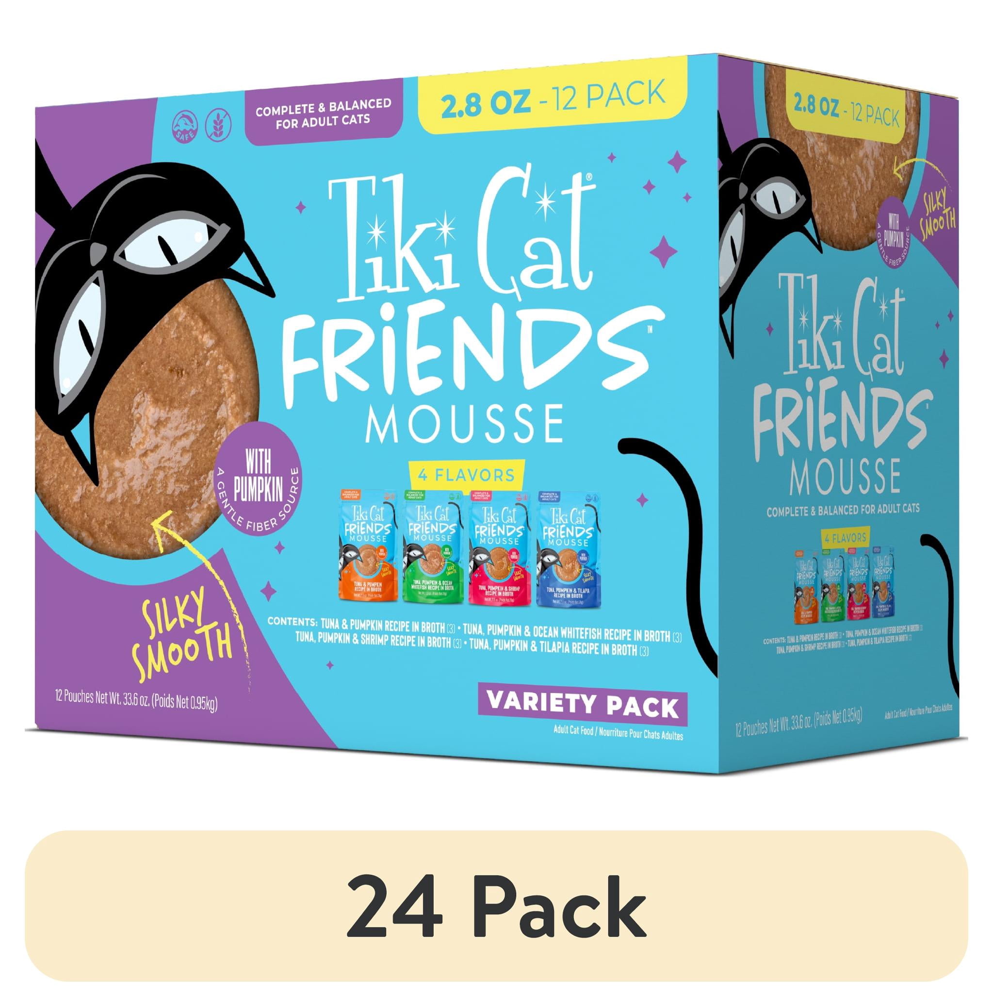 (24 pack) Tiki Cat Friends Mousse Tuna Variety Pack, 2.8 oz. Pouch (12 Pack)