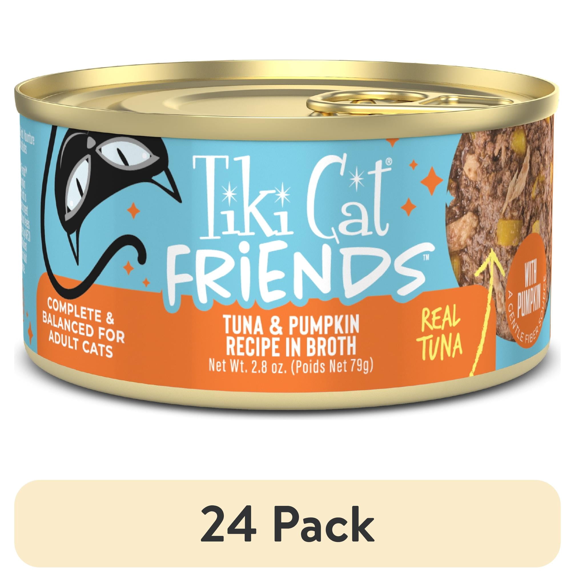 (24 pack) Tiki Cat Friends Wet Cat Food, Tuna & Pumpkin Recipe in Broth, 2.8 oz. Can