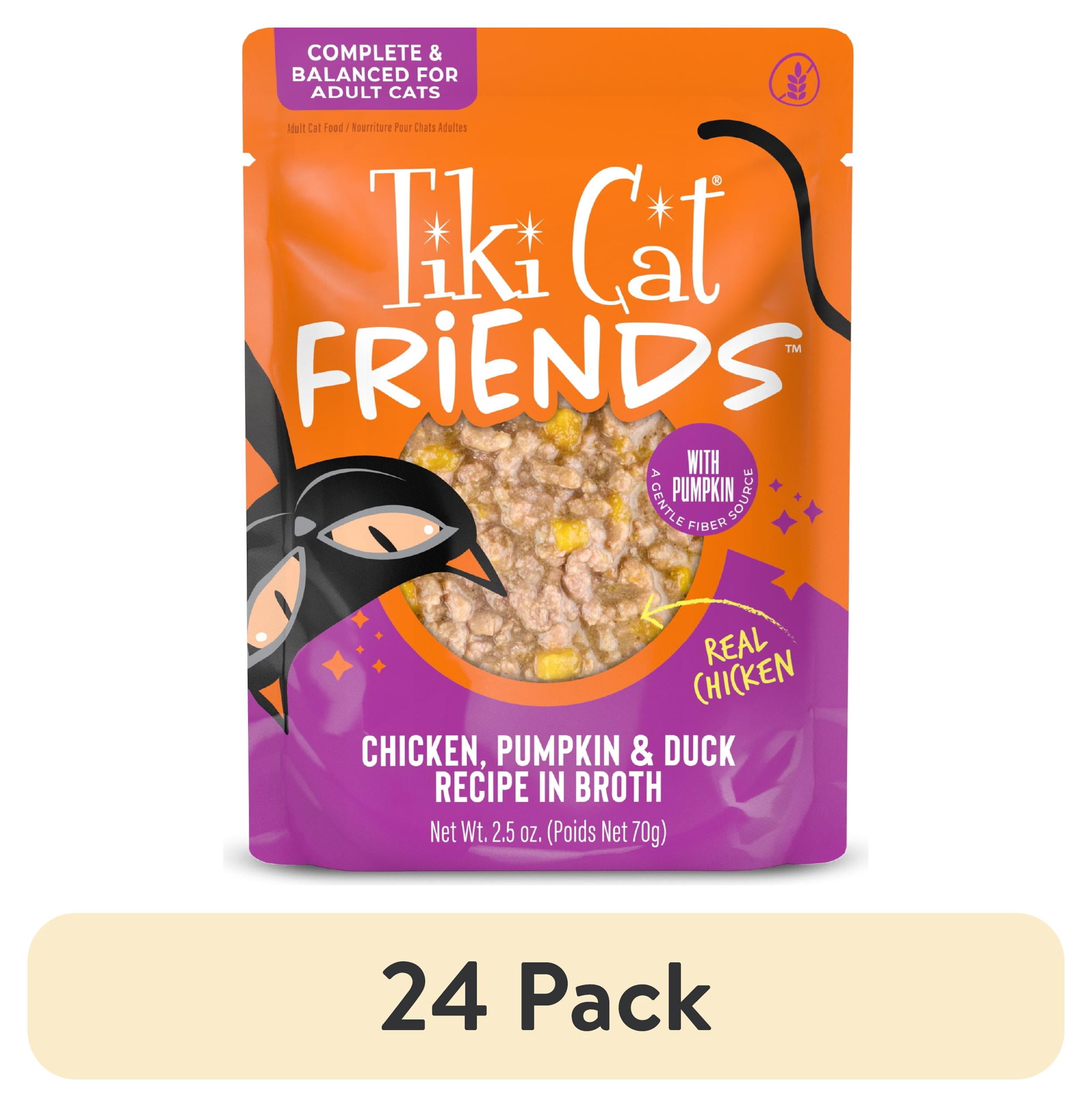 (24 pack) Tiki Cat Friends Wet Cat Food, Chicken Pumpkin & Duck, 2.5 oz. Pouch