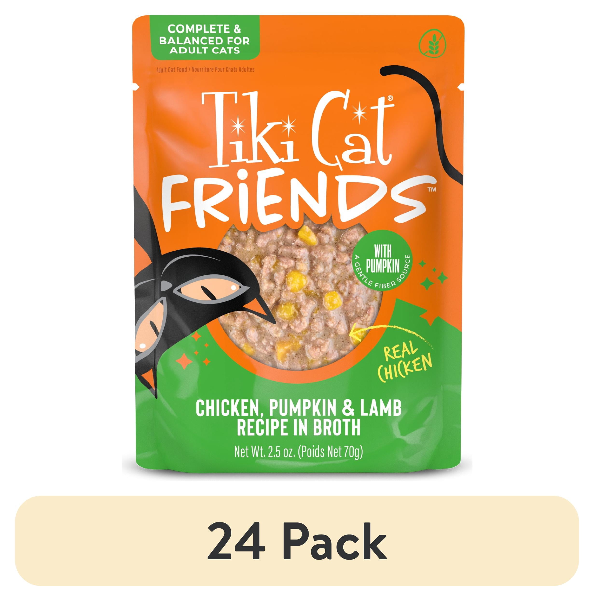 (24 pack) Tiki Cat Friends Wet Cat Food, Chicken Pumpkin & Lamb, 2.5 oz. Pouch