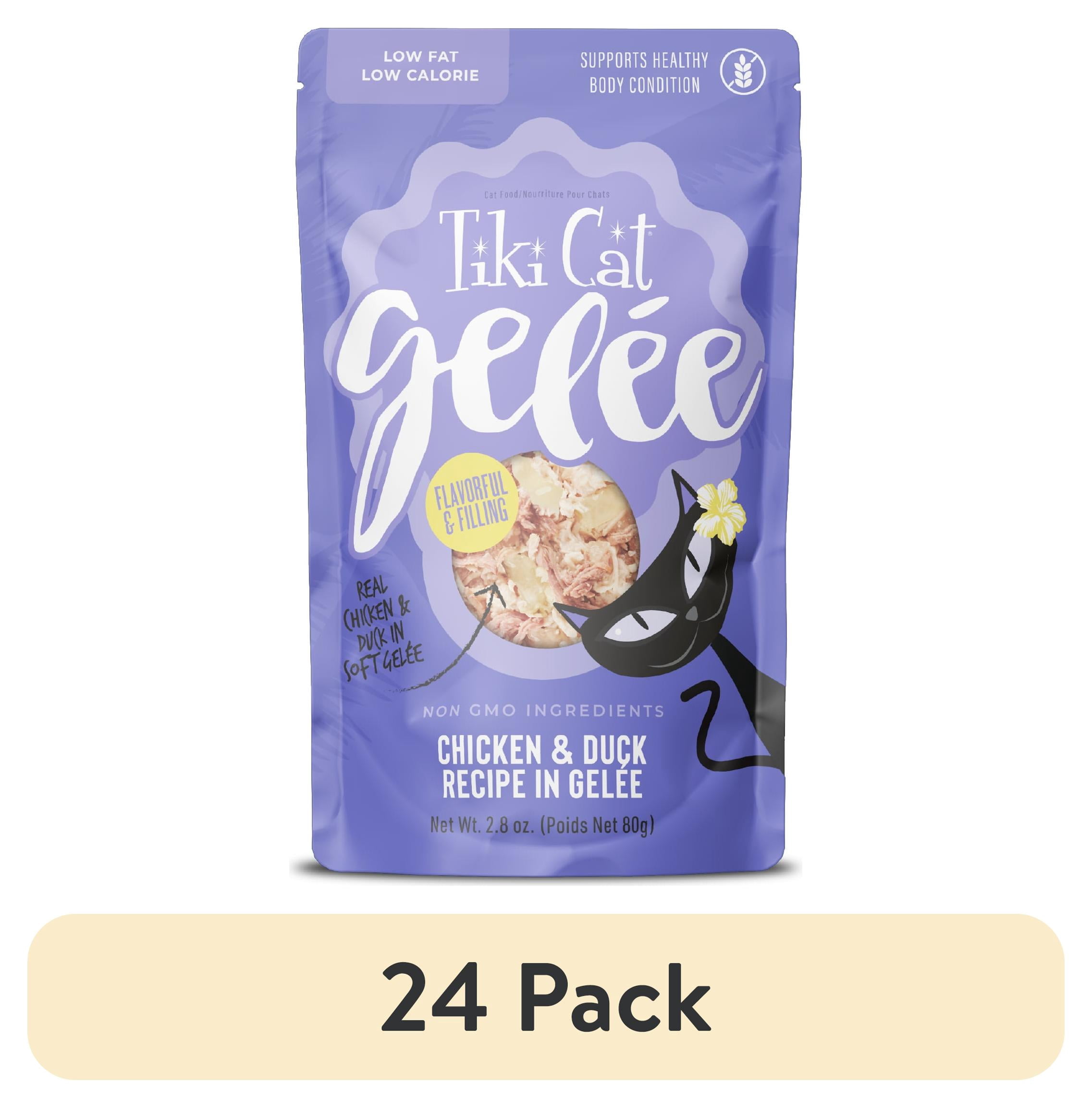 (24 pack) Tiki Cat Gelee Wet Cat Food, Chicken & Duck, 2.8 oz. Pouch