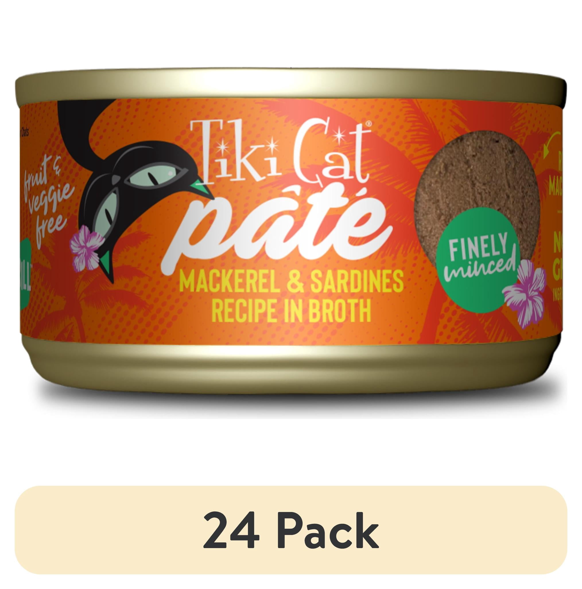 (24 pack) Tiki Cat Grill Pate Wet Cat Food, Mackerel & Sardines, 2.8 oz. Can