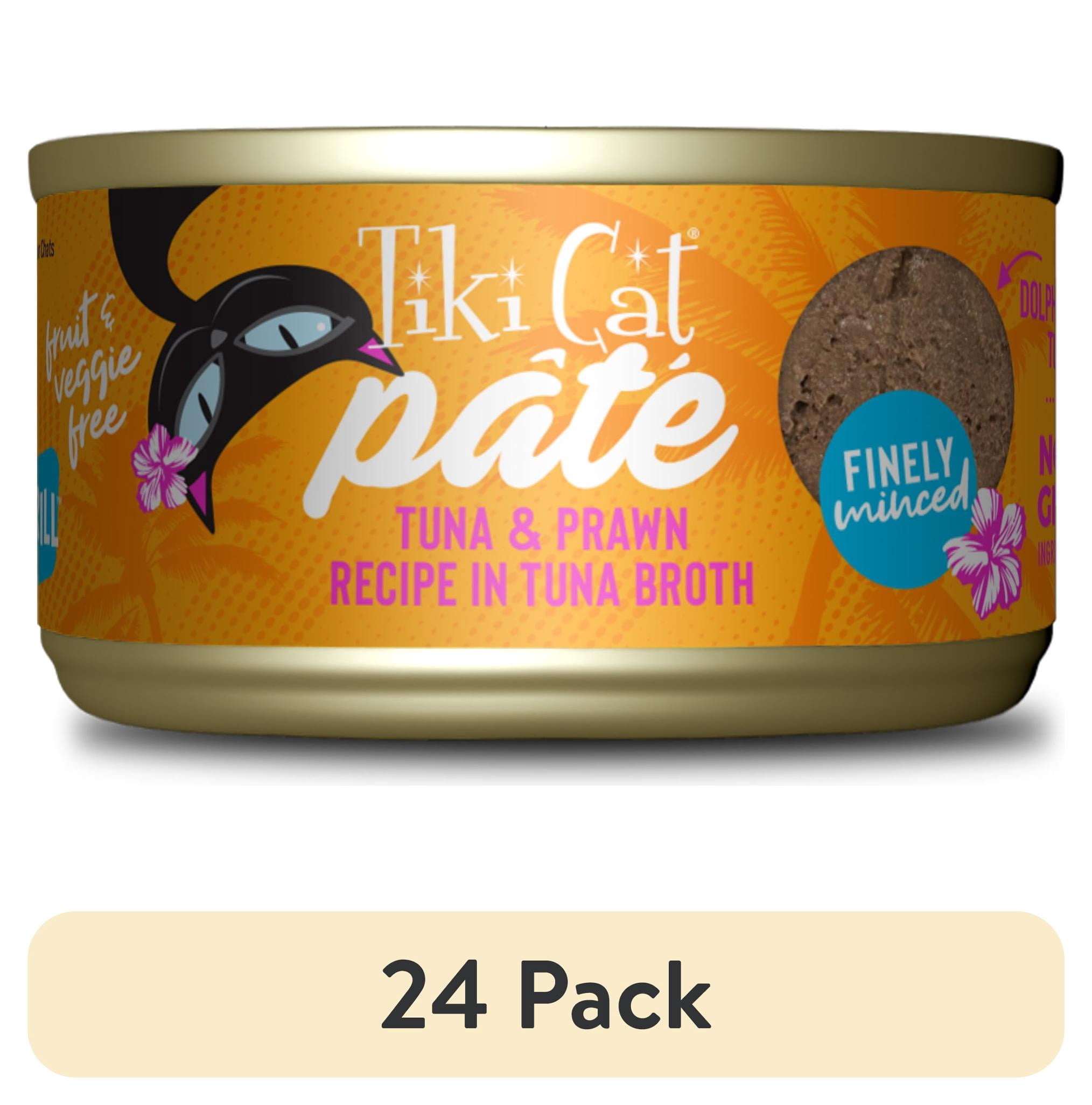 (24 pack) Tiki Cat Grill Pate Wet Cat Food, Tuna & Prawn, 2.8 oz. Can