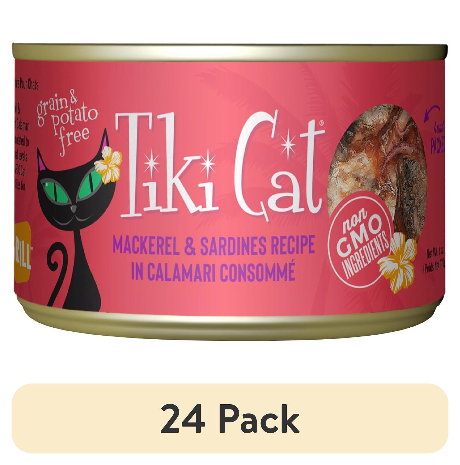 (24 pack) Tiki Cat Grill Wet Cat Food, Mackerel & Sardines, 6 oz. Can