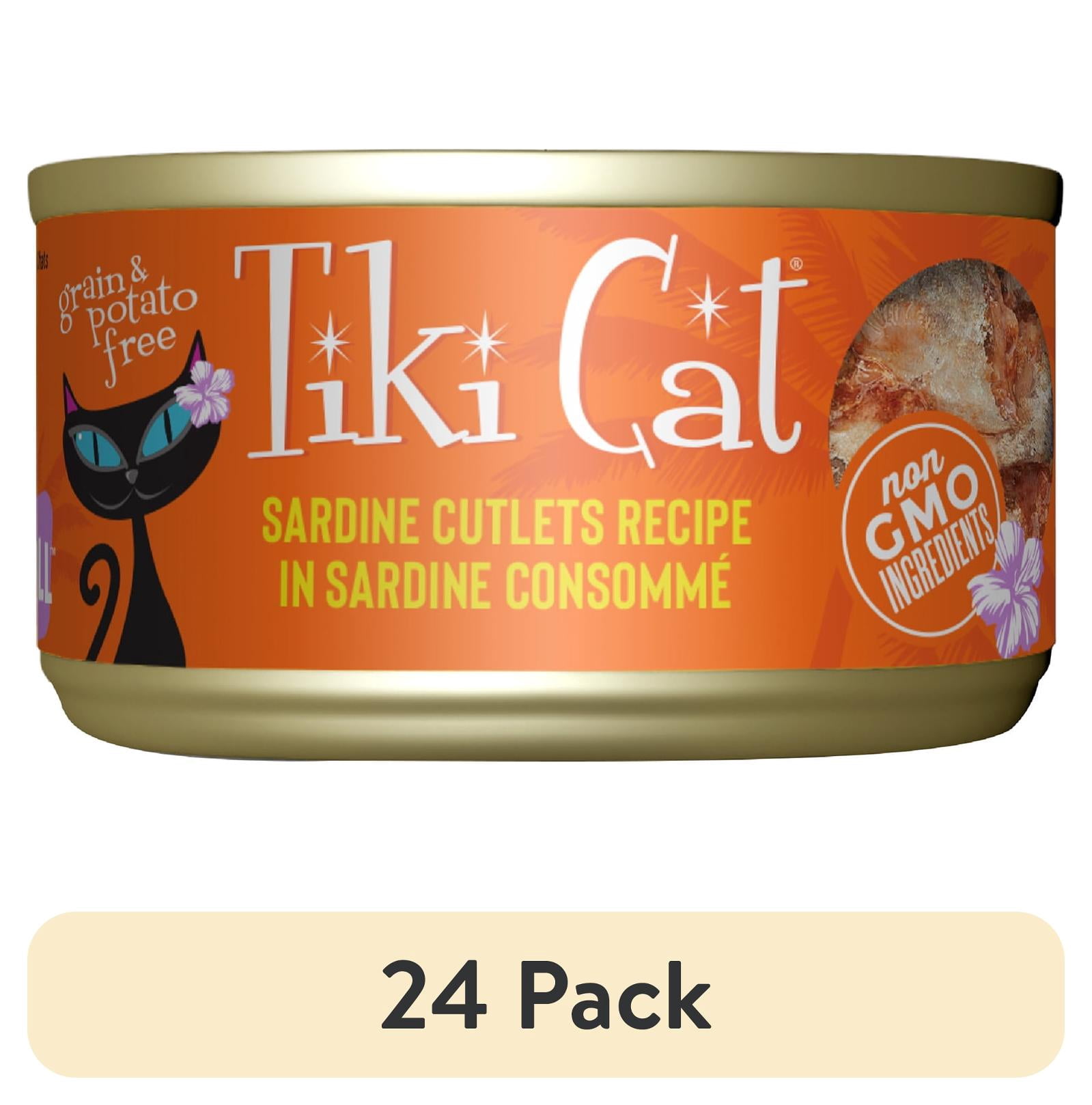 (24 pack) Tiki Cat Grill Wet Cat Food, Sardine Cutlets, 2.8 oz. Can