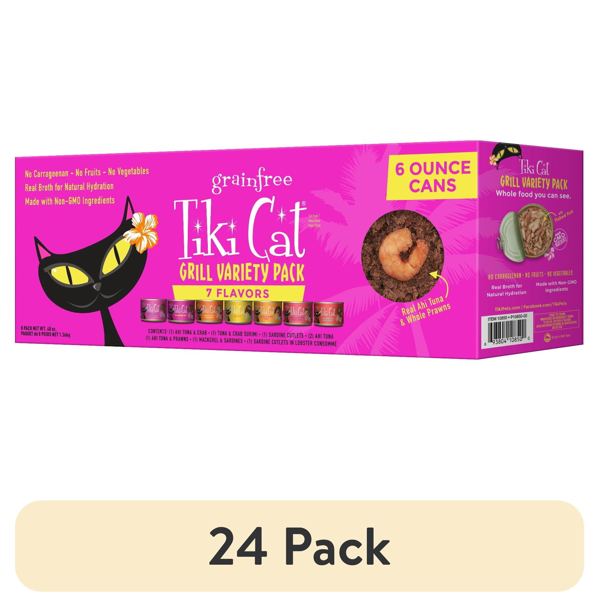 (24 pack) Tiki Cat Grill Wet Cat Food, Variety Pack, 6 oz. Can (8 Count)