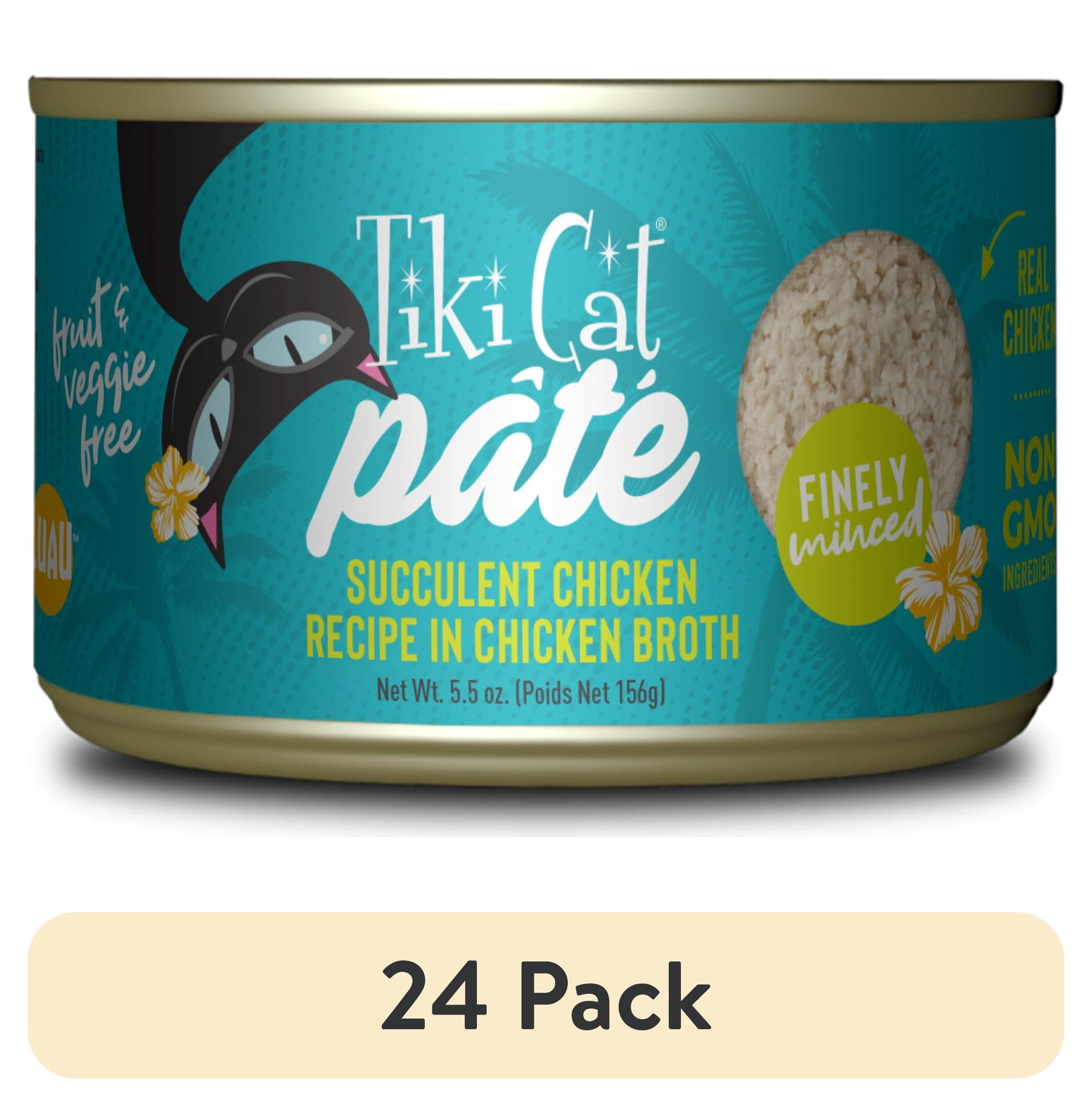 (24 pack) Tiki Cat Luau Pate Wet Cat Food, Chicken, 5.5 oz. Can