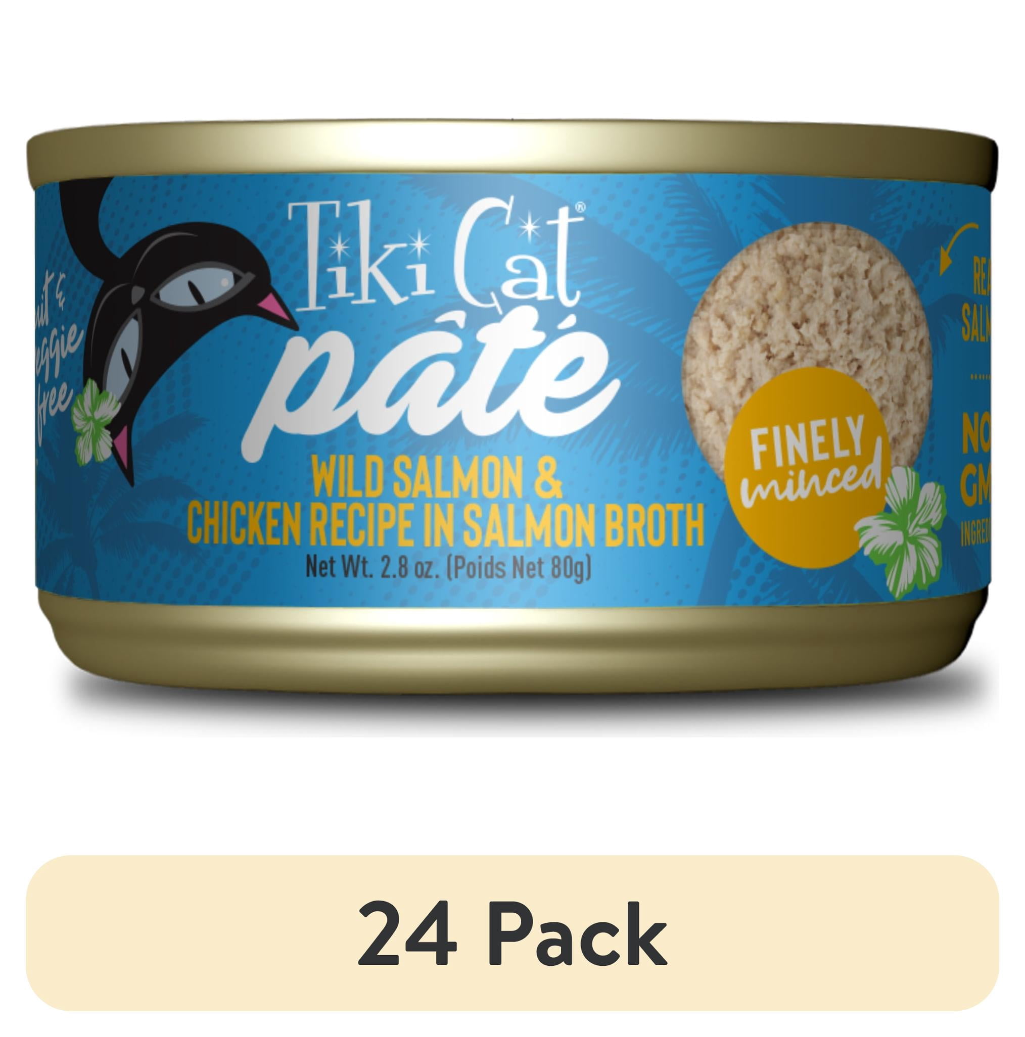 (24 pack) Tiki Cat Luau Pate Wet Cat Food, Salmon & Chicken, 2.8 oz. Can