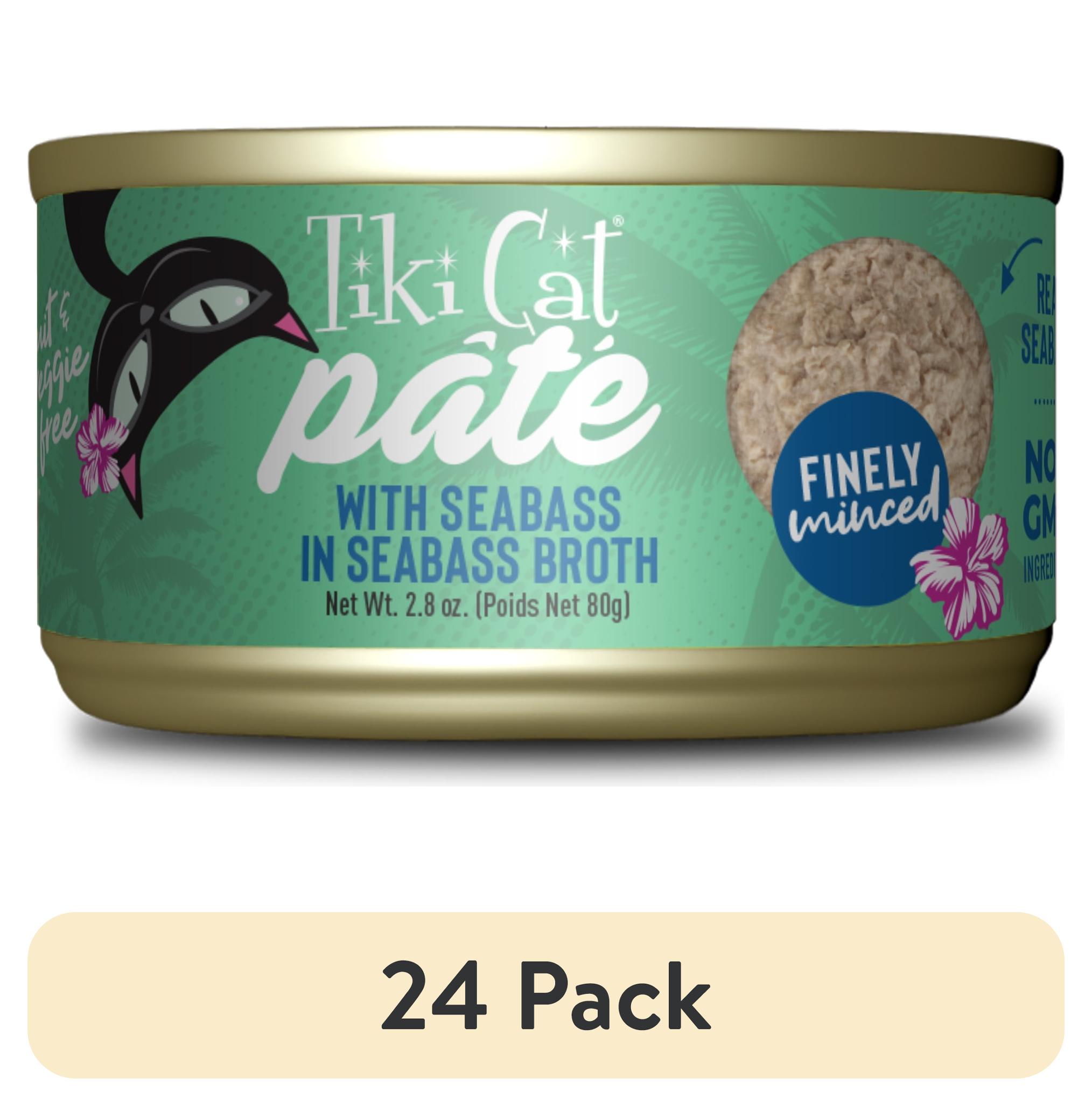 (24 pack) Tiki Cat Luau Pate Wet Cat Food, Seabass, 2.8 oz. Can