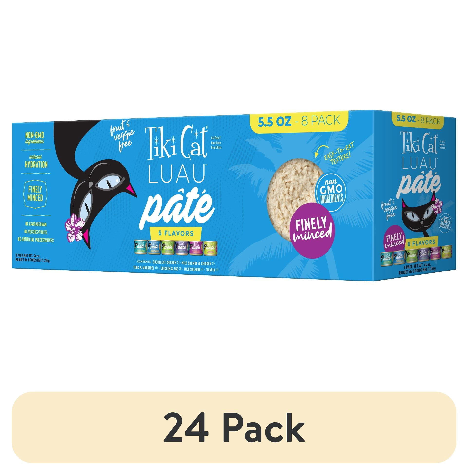 (24 pack) Tiki Cat Luau Pate Wet Cat Food, Variety Pack, 5.5 oz. Can (8 Count)