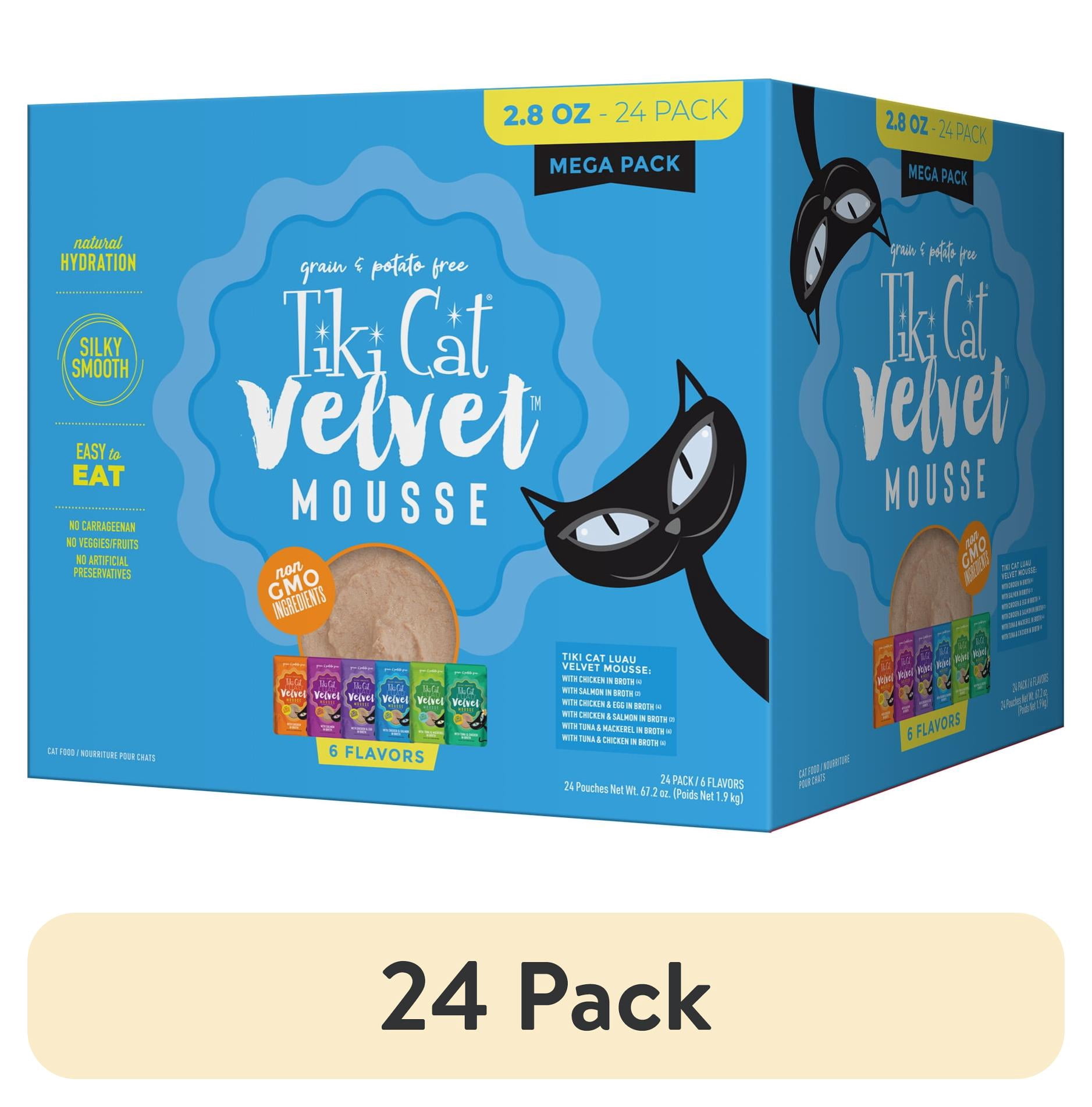 (24 pack) Tiki Cat Luau Velvet Mousse Wet Cat Food, 24 Count Mega Pack 2.8 oz. Pouch (24 Count)
